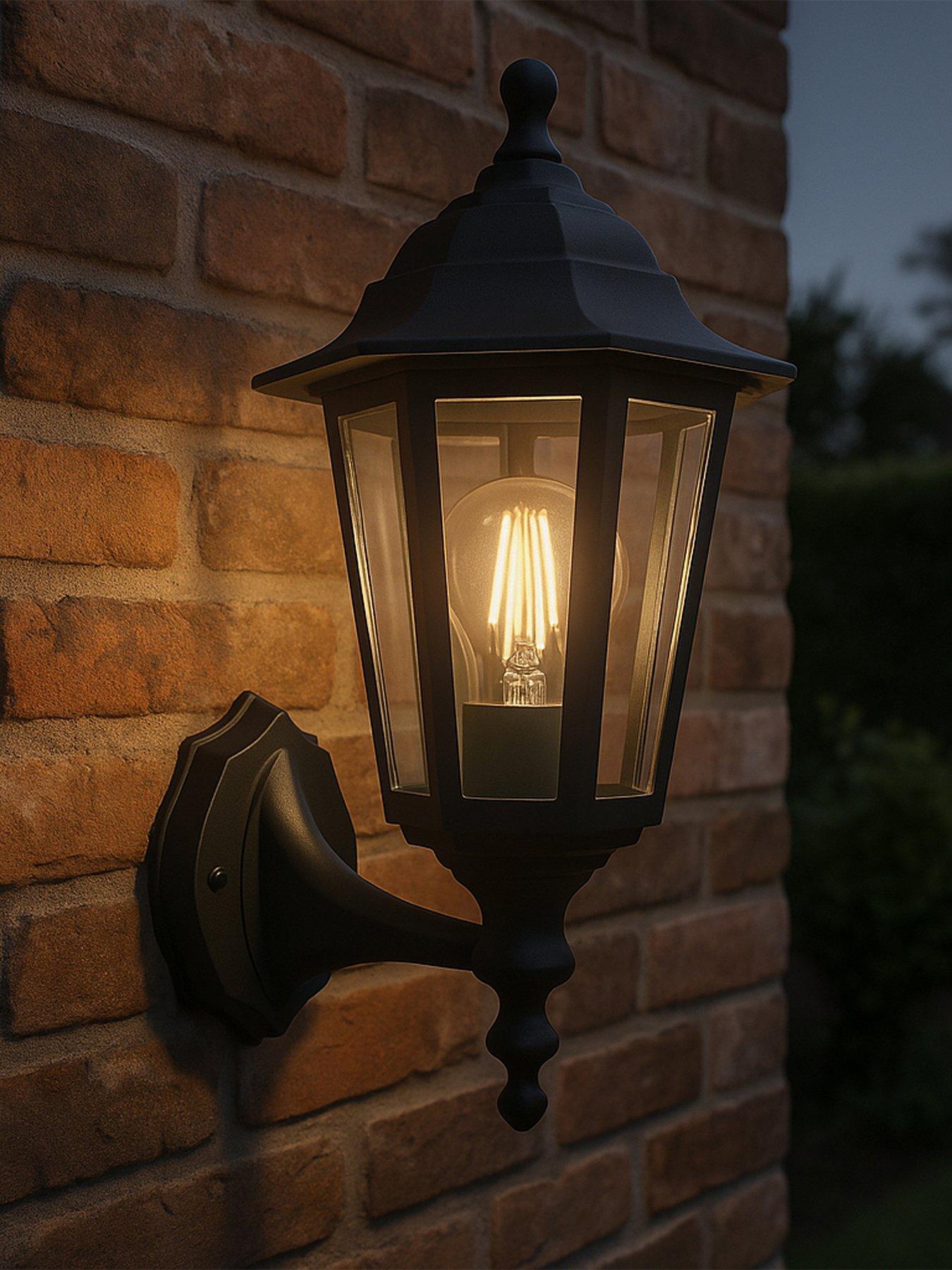  image of eglo-olgiata-e-plastic-classic-outdoor-wall-light-black