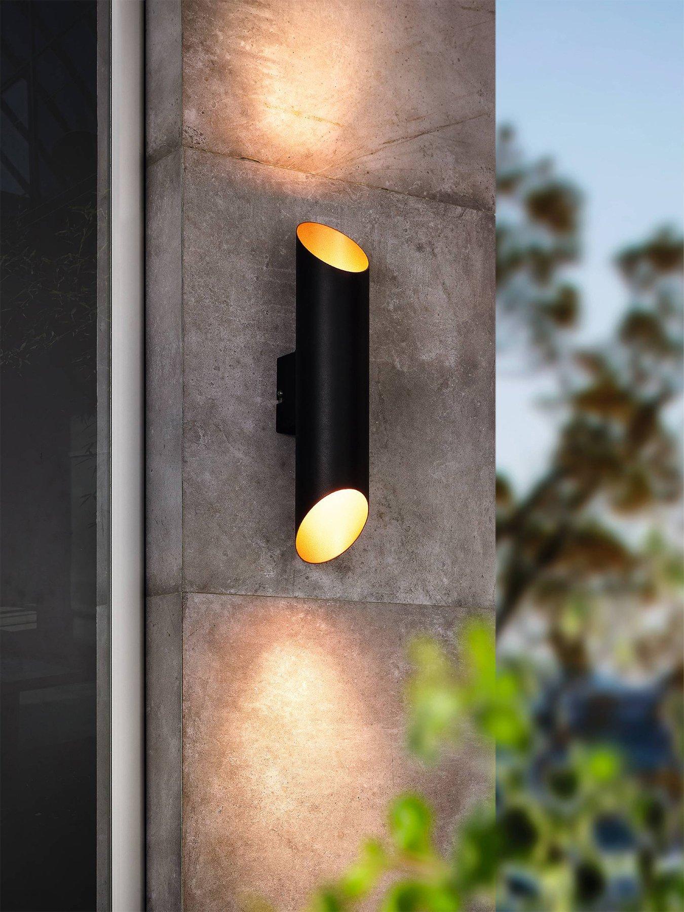eglo-agolada-2-light-copper-and-black-exterior-wall-light