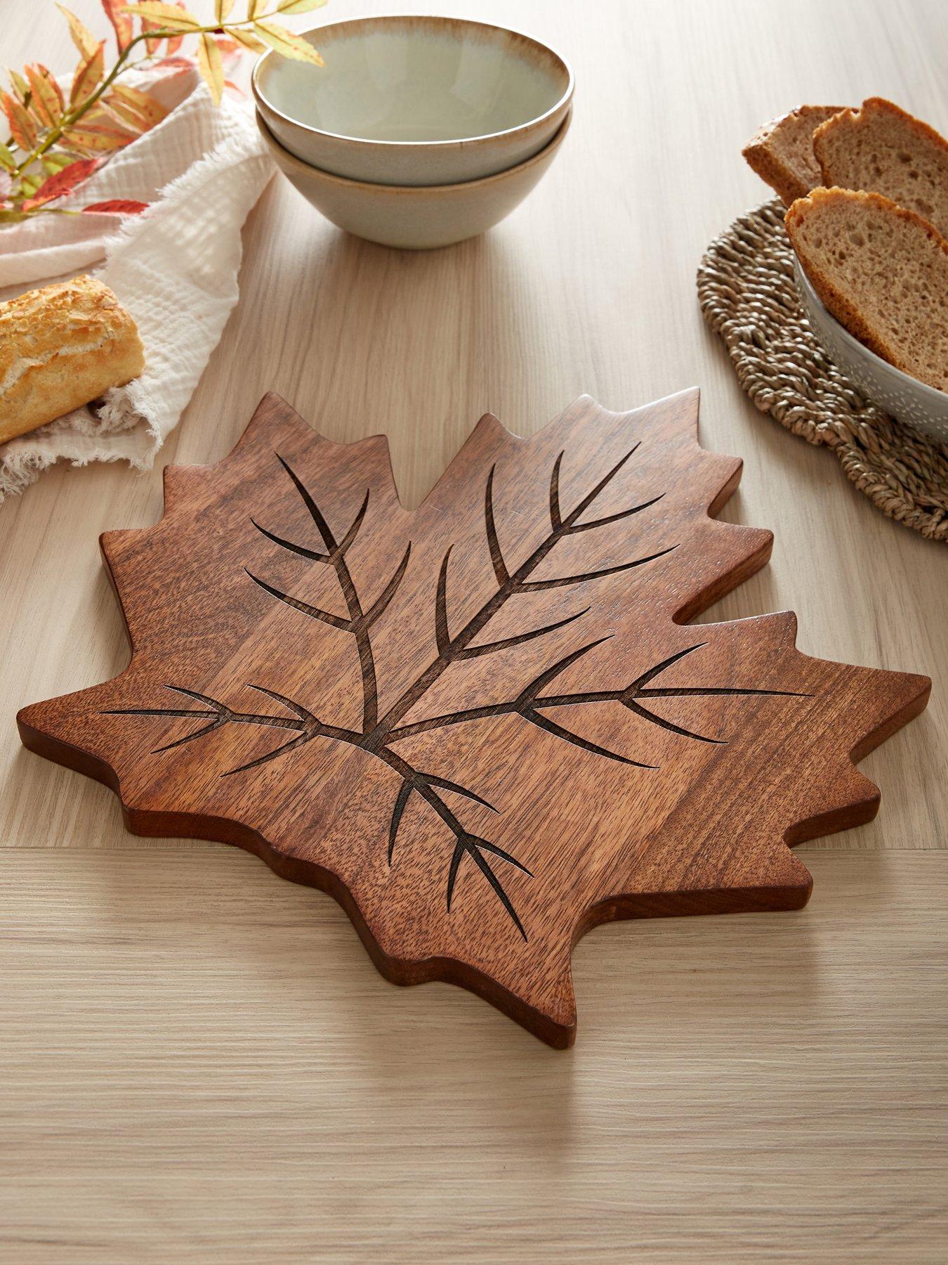 The Very Collection Maple Leaf Shaped Wooden Serve Board