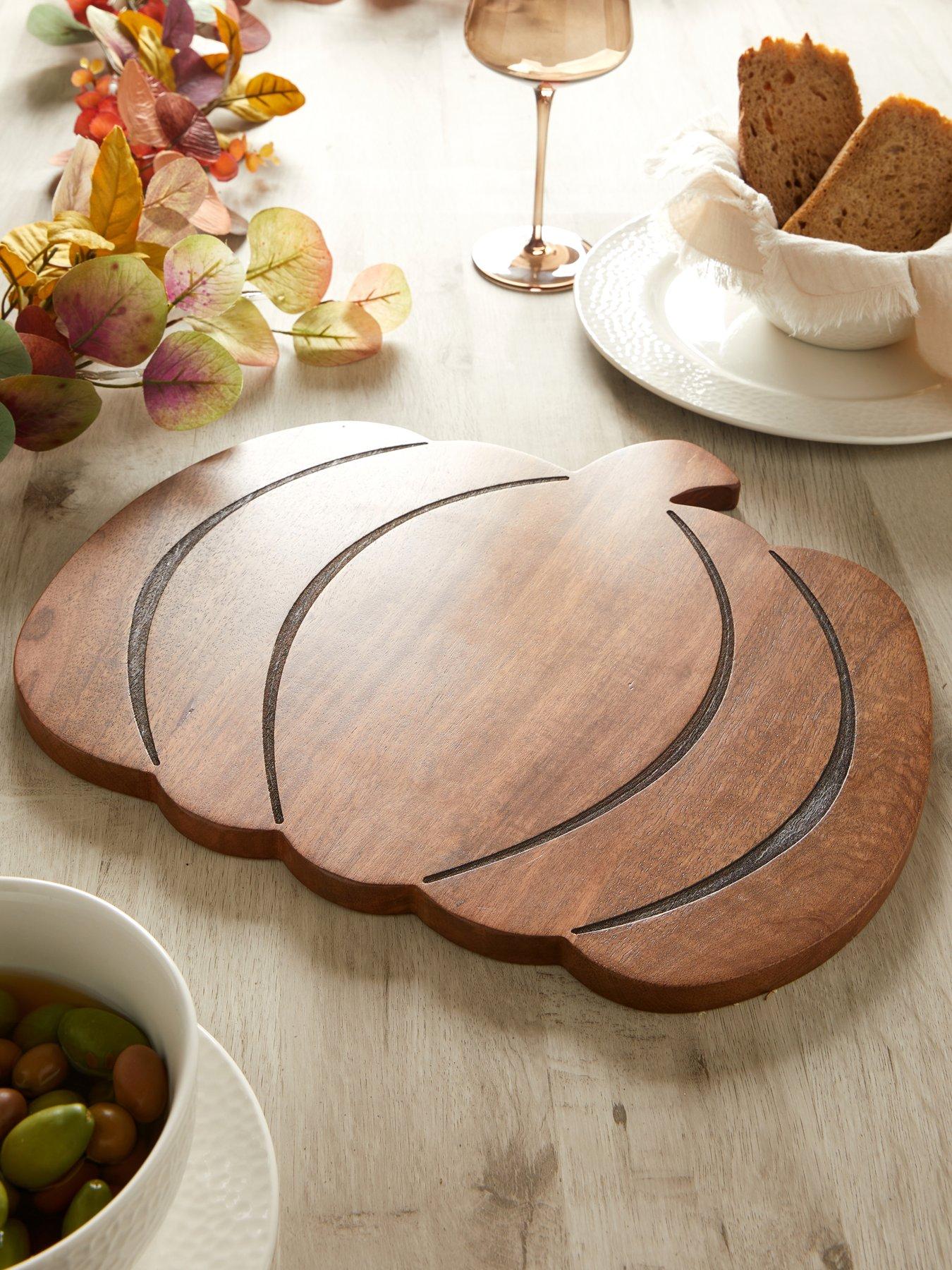 The Very Collection Pumpkin Shaped Wooden Serve Board