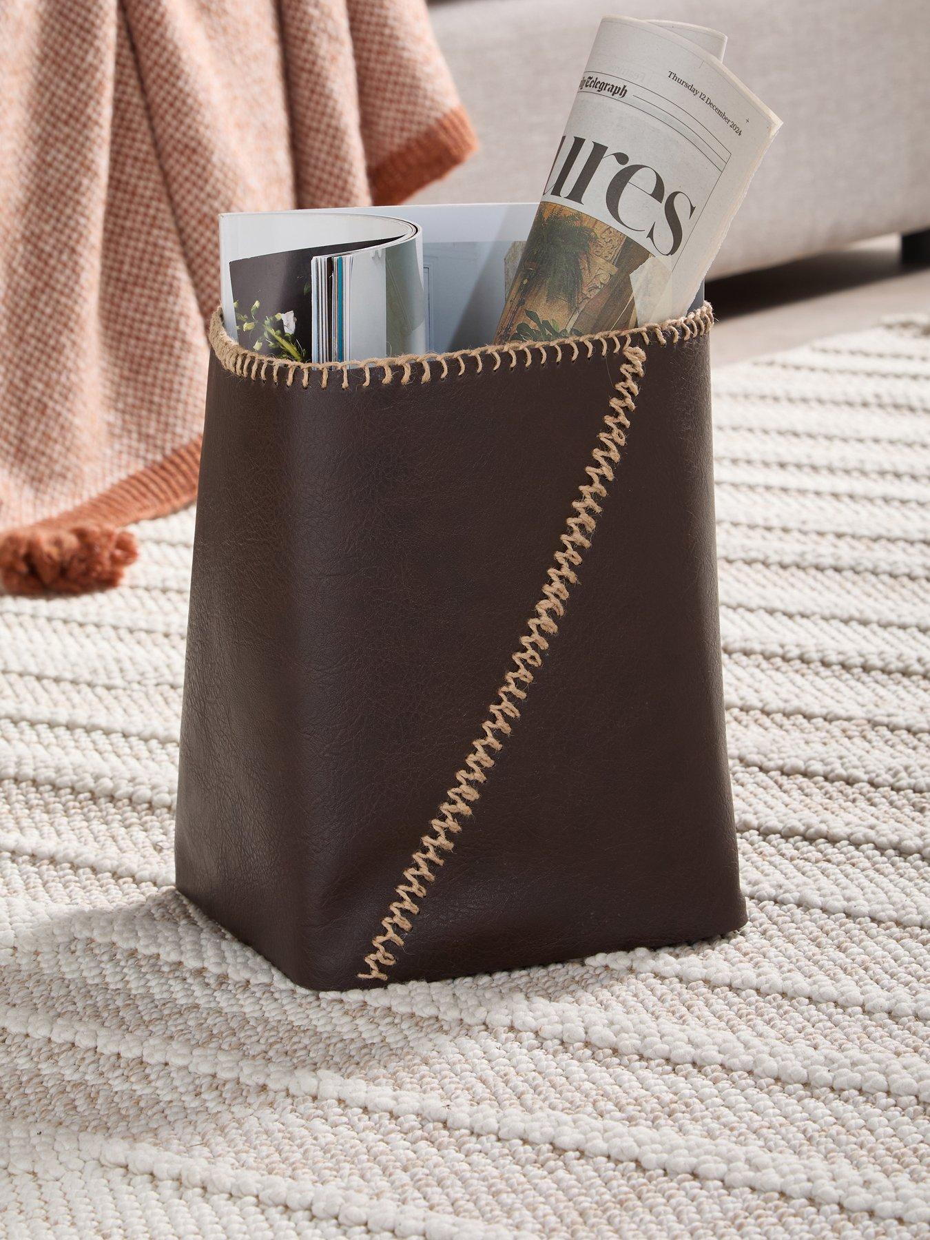 The Very Collection Leather Storage With Jute Stitching Large