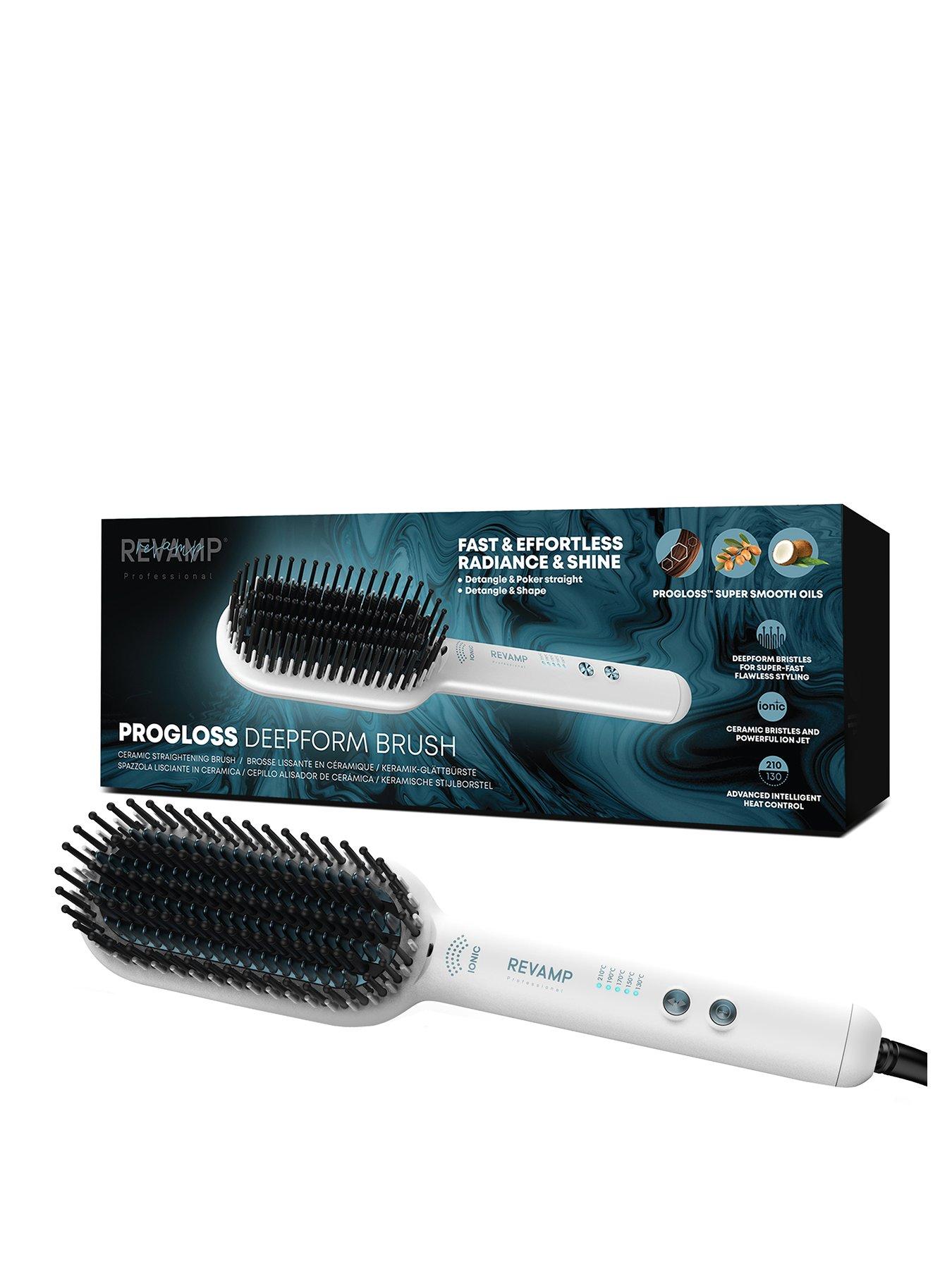  image of revamp-deepform-ceramic-straightening-hot-brush-white