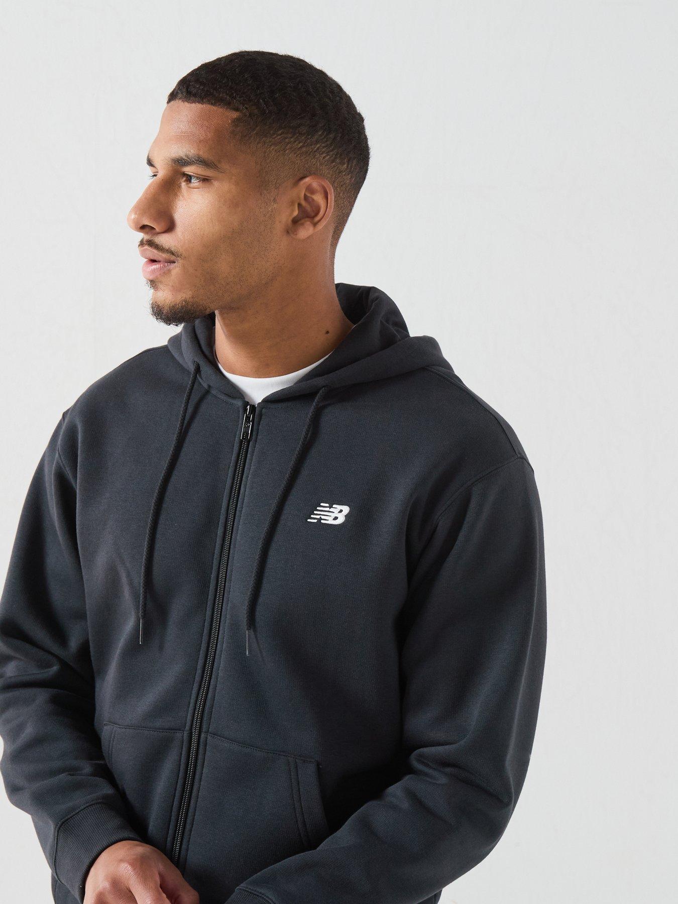 Image 4 of 6 of New Balance Mens Sport Essentials Logo Fleece Full Zip - Black