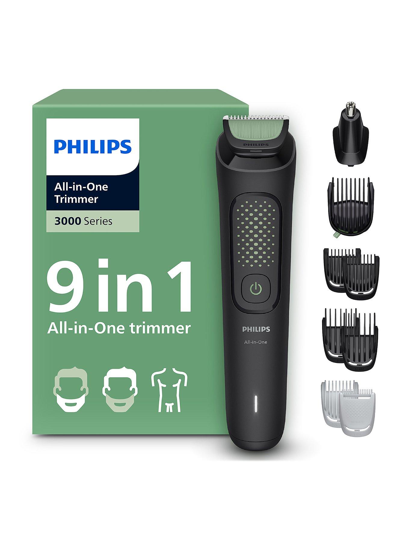 Philips Multigroom 3000 Series All-in-One 9-Piece Trimmer - Shaver and Clipper for Face, Head & Body, 10 Length Settings, MG3945/15