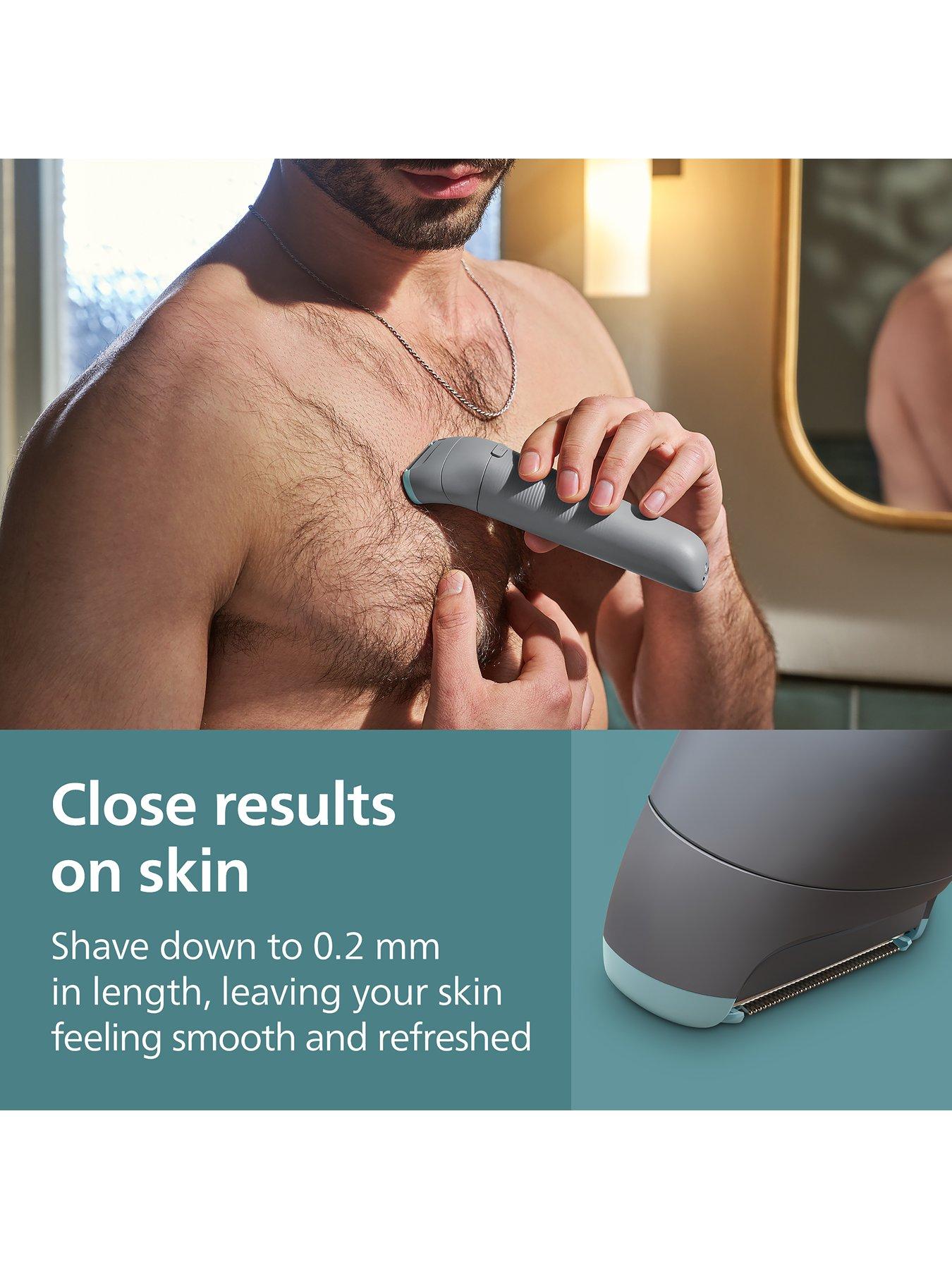  image of philips-body-groomer-3000-series-triple-protect-shave-system-intimate-trim-shave-close-and-smooth-on-skin-100-showerproof-bg348515
