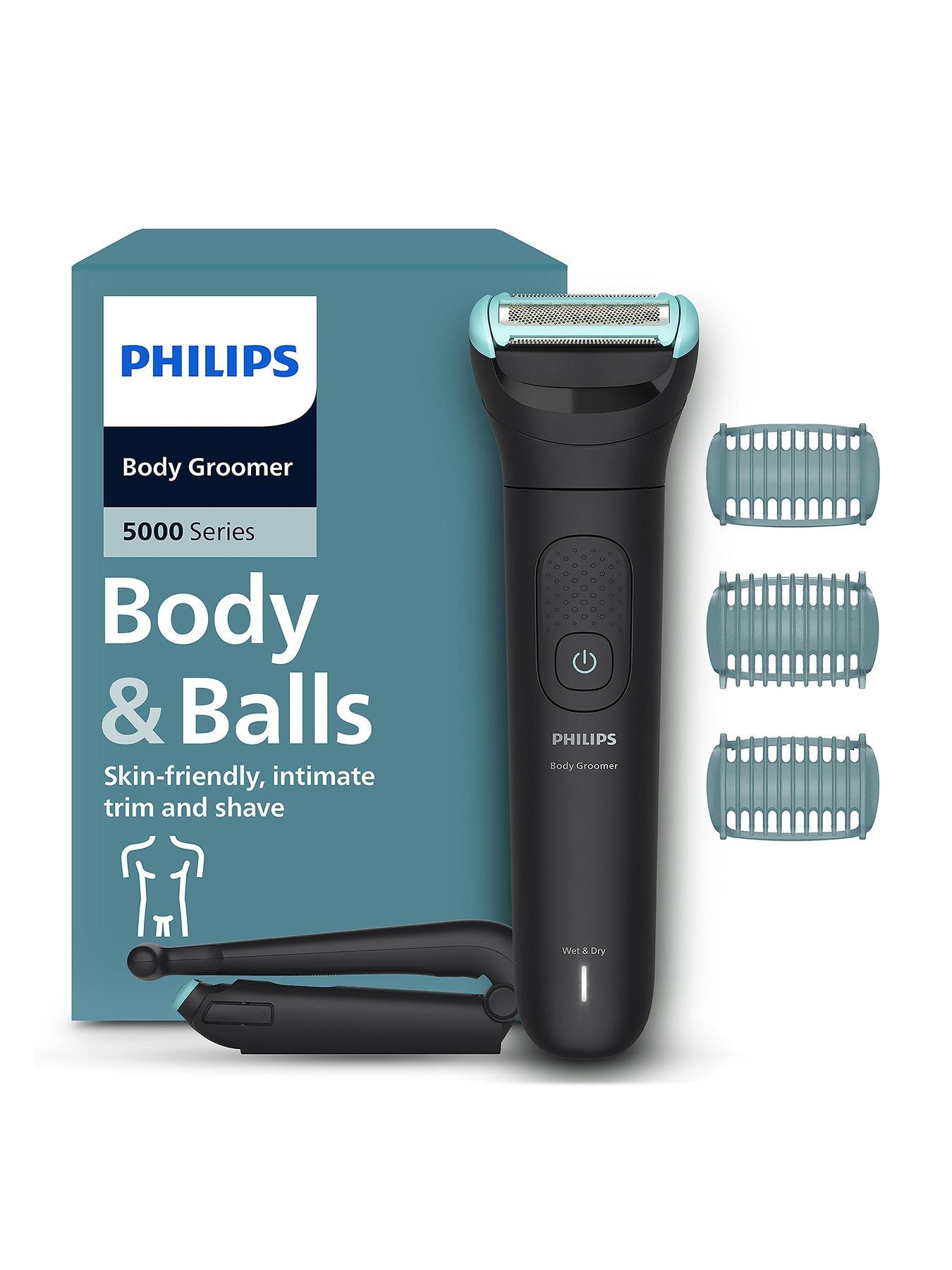Philips Body Groomer 5000 Series - Triple Protect Shave System, Intimate Trim & Shave, Foldable Back Attachment, 100% Showerproof, BG5475/15