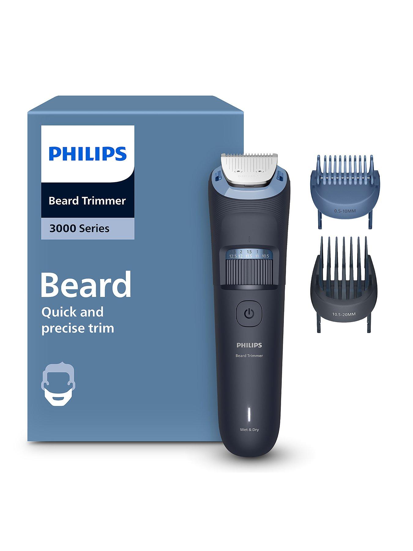 Philips Beard Trimmer 3000 Series - Self-sharpening Metal Blades, 40 Lock-in Settings, Lift & Trim Comb, 100% Waterproof, Battery Indicator, BT3665/15