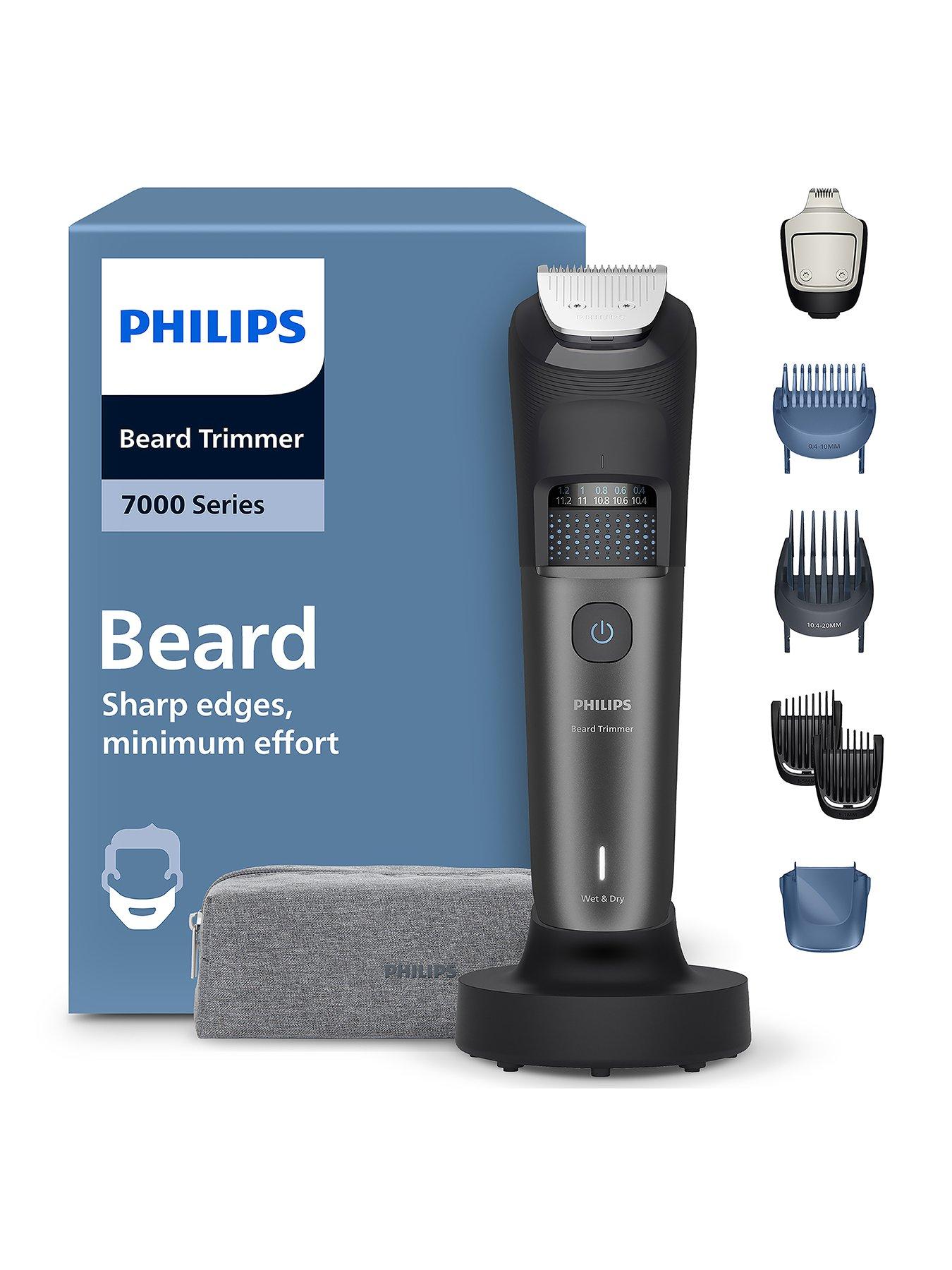 Philips Beard Trimmer 7000 Series - Self-sharpening Metal Blades, 40 Lock-in Settings, BeardSense Technology, Hair Collector, Charging Stand,BT7665/15