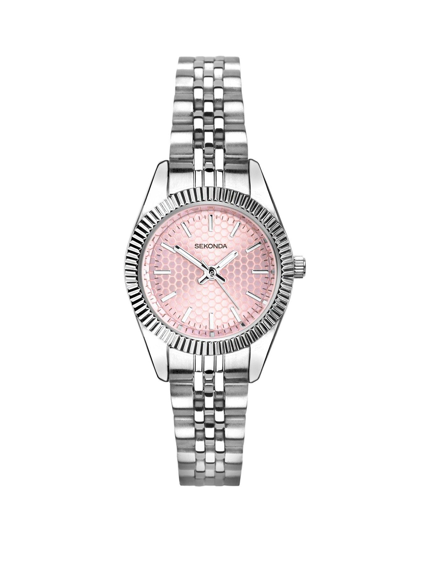 Sekonda Womens Francis Silver Stainless Steel Strap with Pink Dial Analogue Watch