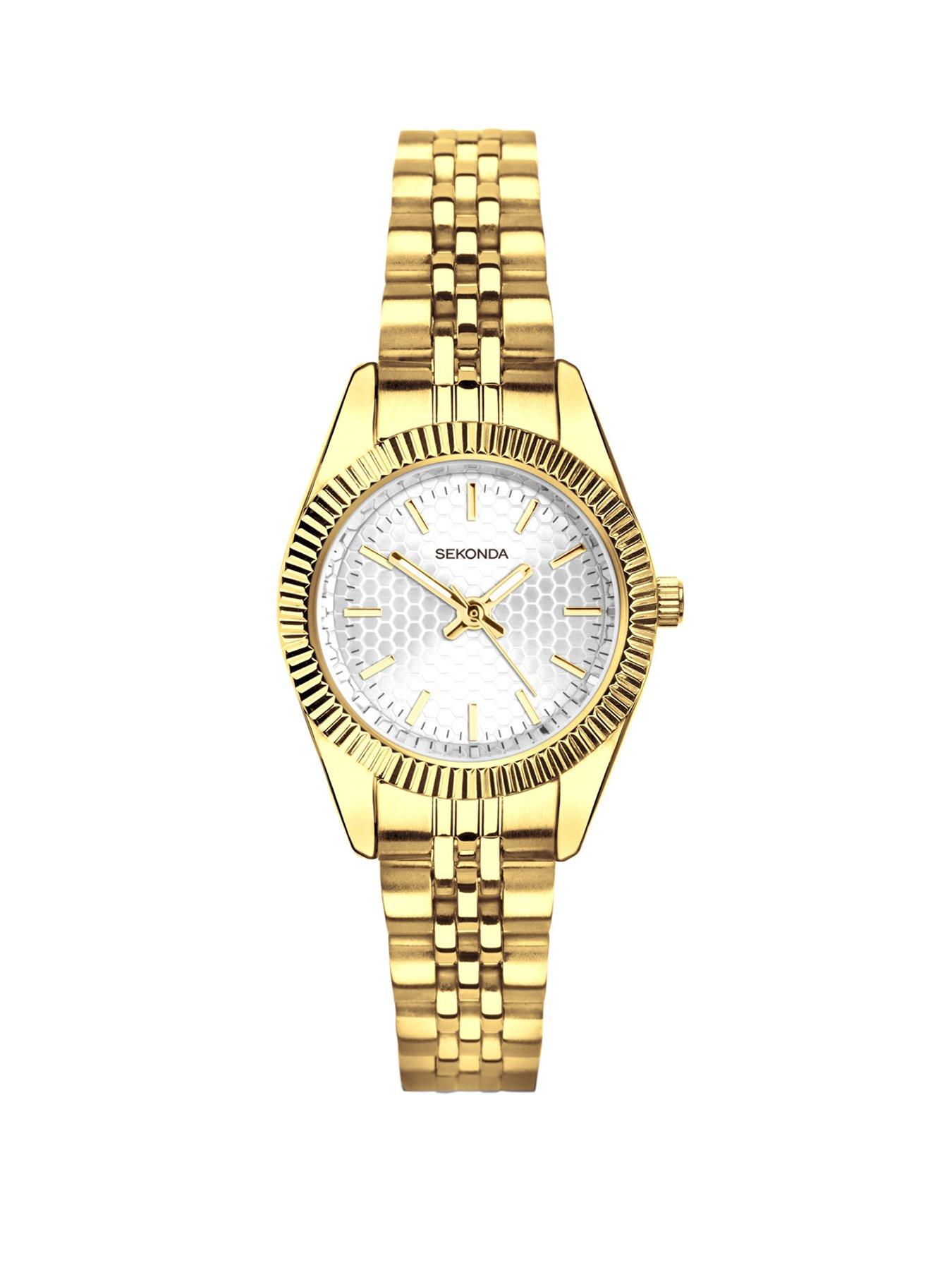 Sekonda Womens Francis Gold Stainless Steel Strap with Silver White Dial Analogue Watch