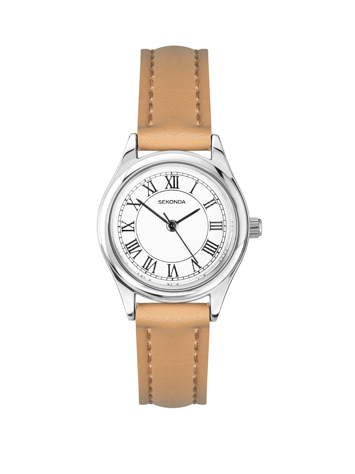 Sekonda Womens Evans Tan Leather Strap with White Dial Analogue Watch