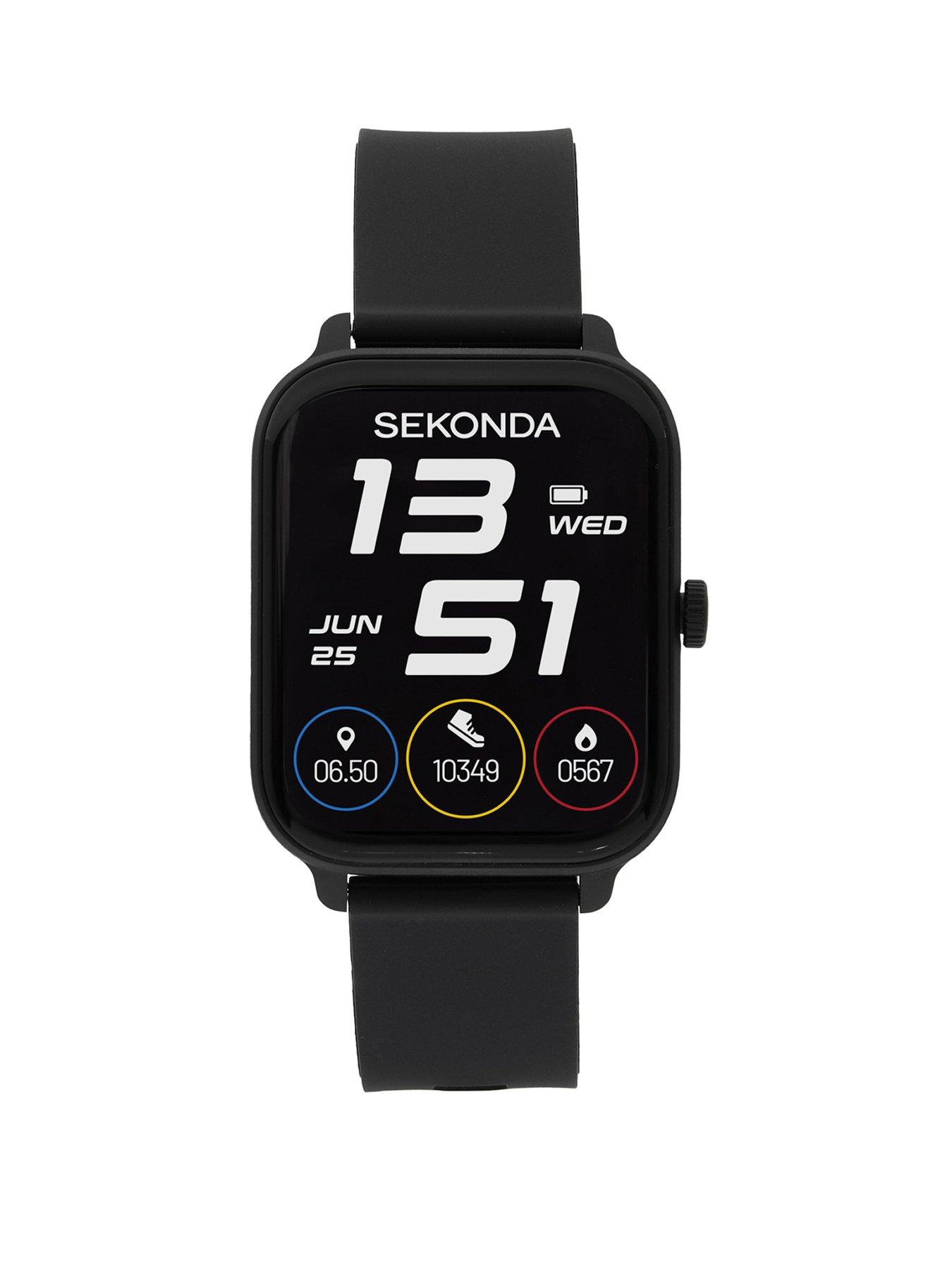 Sekonda Unisex Motion Go Black Silicone Strap with LCD Dial Smartwatch