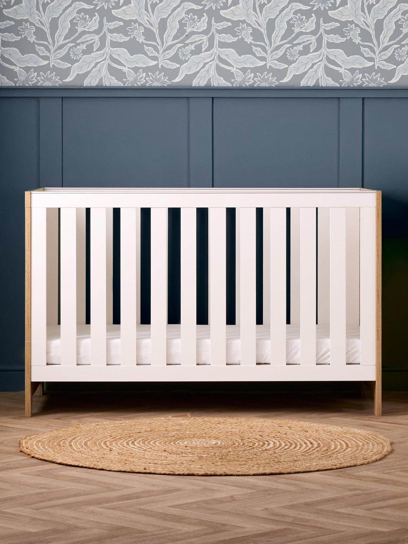 Obaby Nika Cot Bed - Oak & White