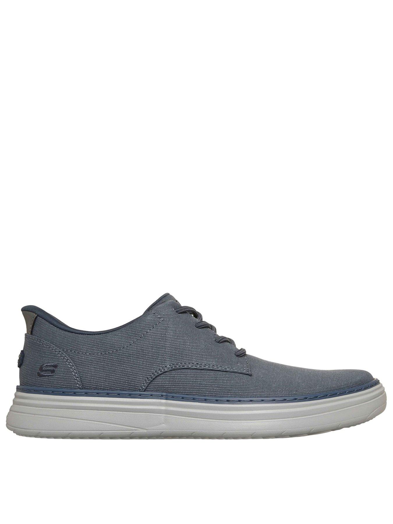front image of skechers-hyland-trainer-navy
