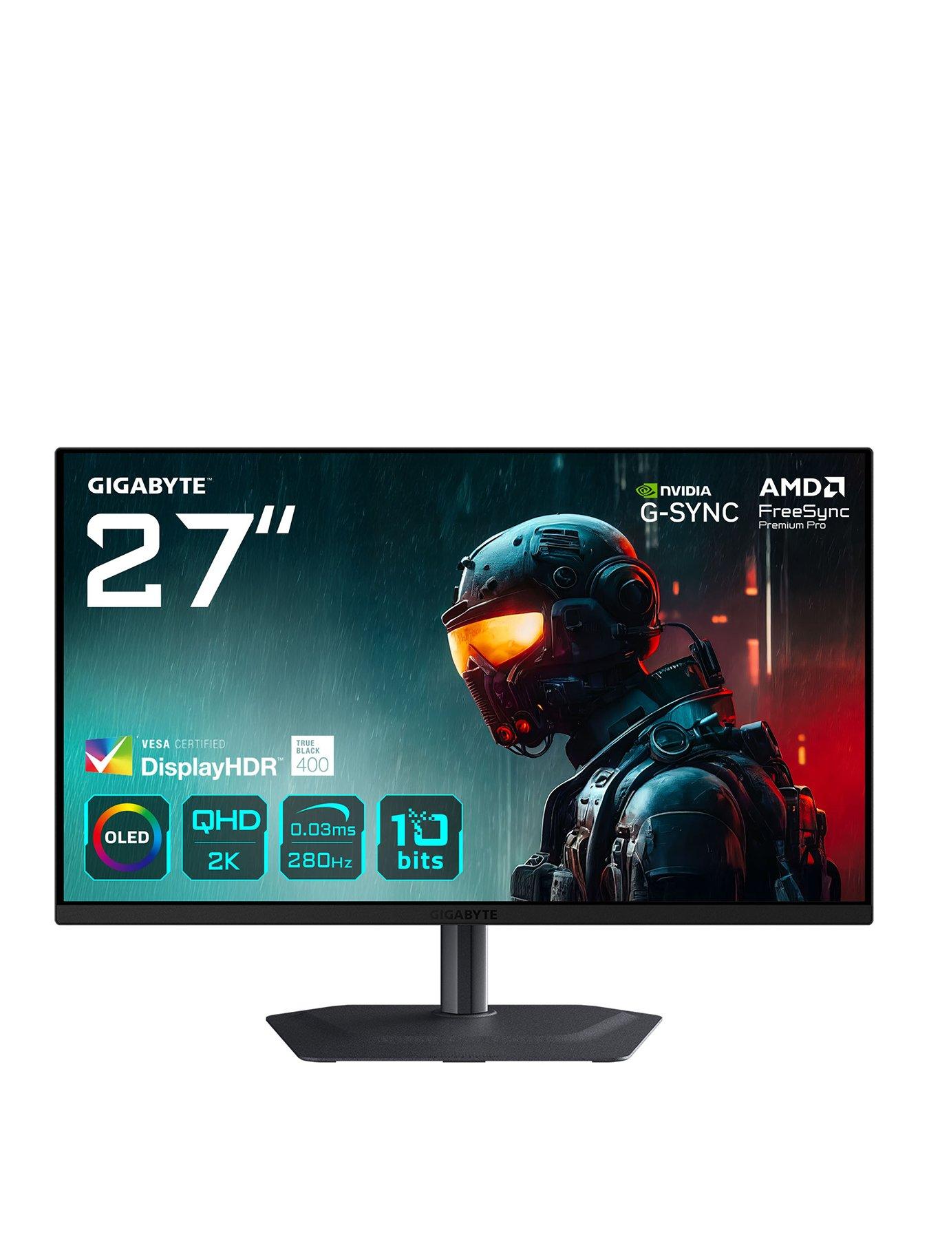 Image 1 of 6 of GIGABYTE MO27Q2A 27in OLED 2K QHD Gaming Monitor - 280Hz, 0.03ms, FreeSync Premium Pro, VESA DisplayHDR True Black 400