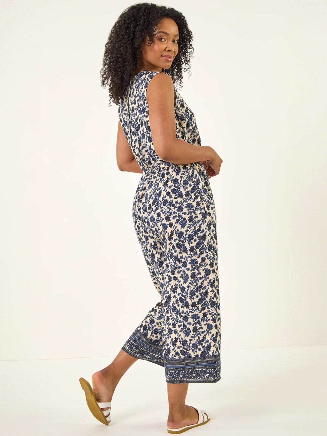  image of roman-petite-printed-cropped-jumpsuit