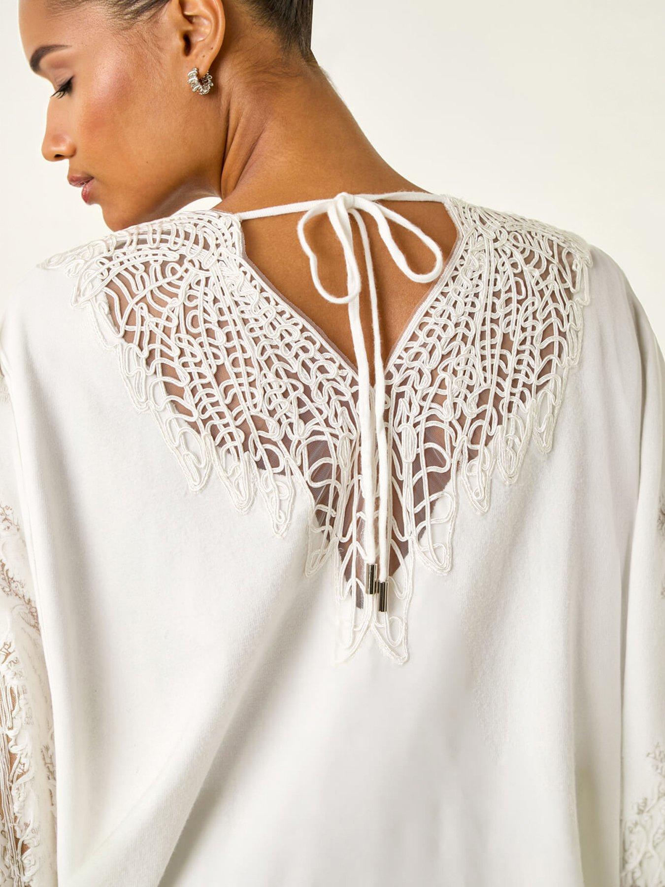 Image 4 of 5 of Roman Lace Back V-Neck Jumper