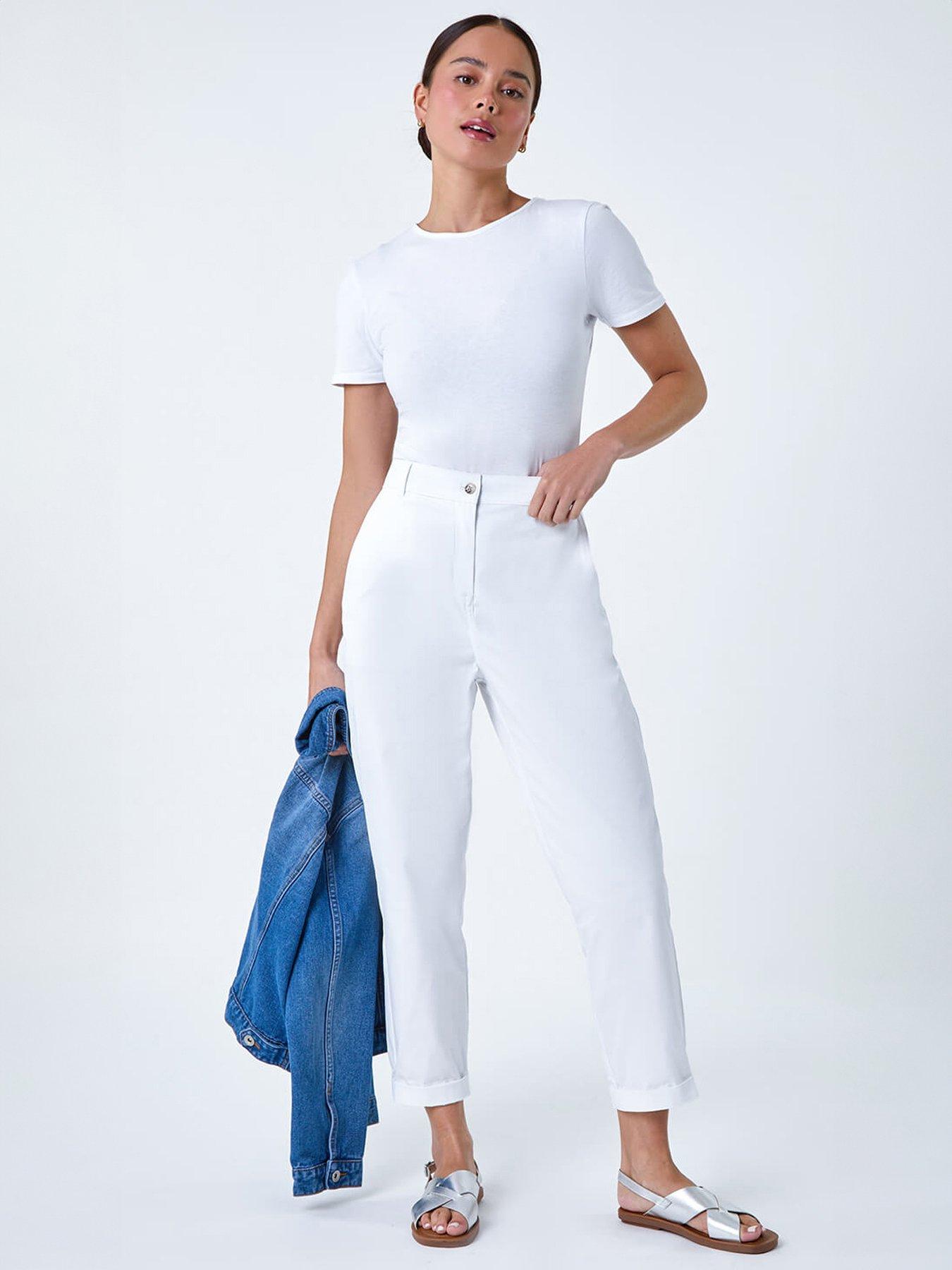 Roman Petite Cotton Blend Stretch Chino Trousers