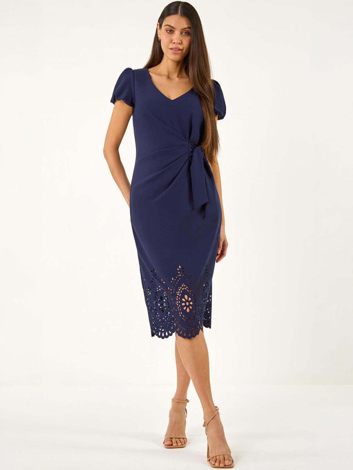 Roman Laser Cute Hem Tie Waist Dress