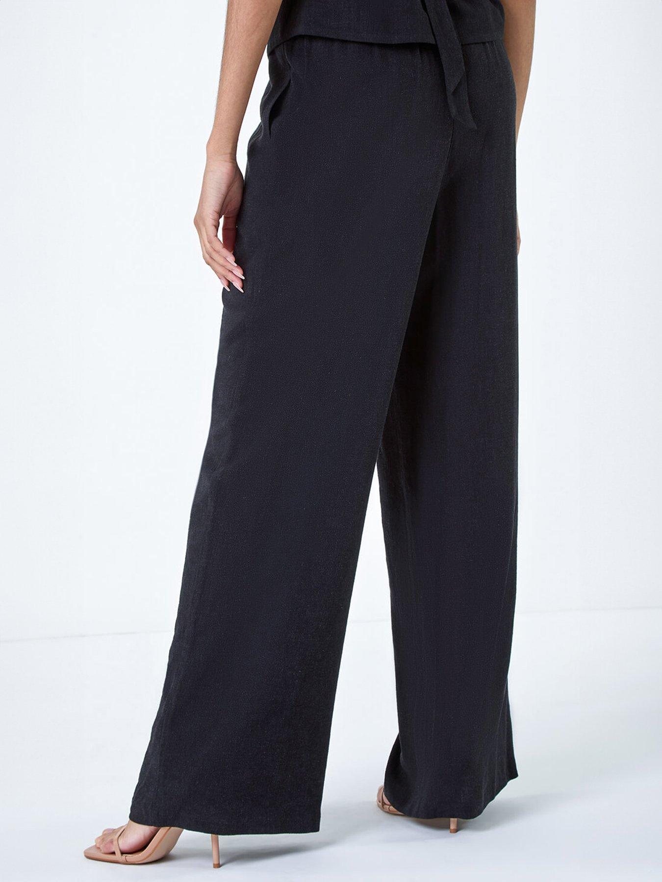 Image 2 of 5 of Roman Linen Mix Wide Leg Trousers