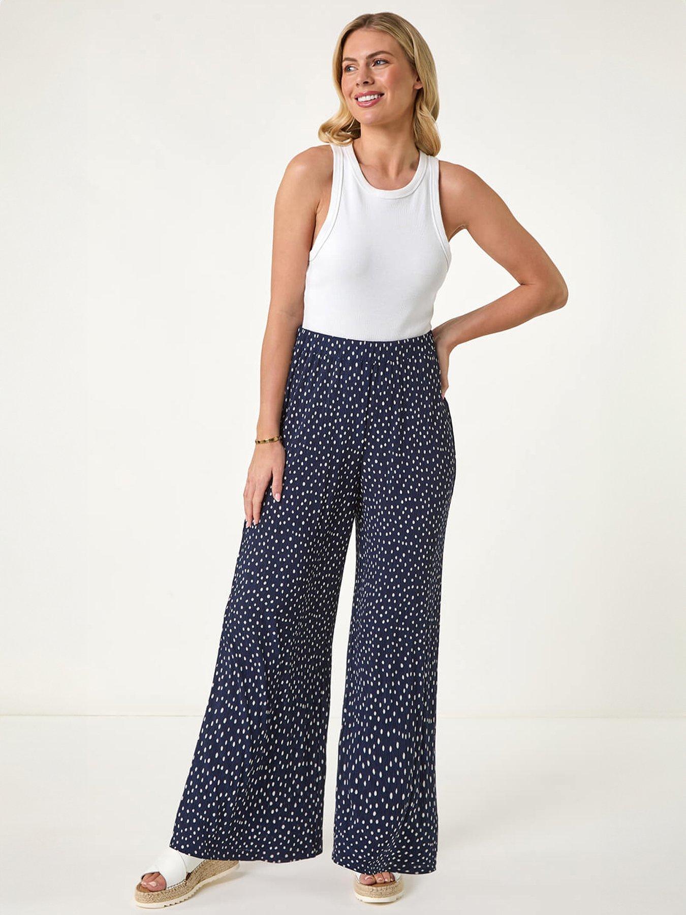  image of roman-spot-print-crinkle-trouser