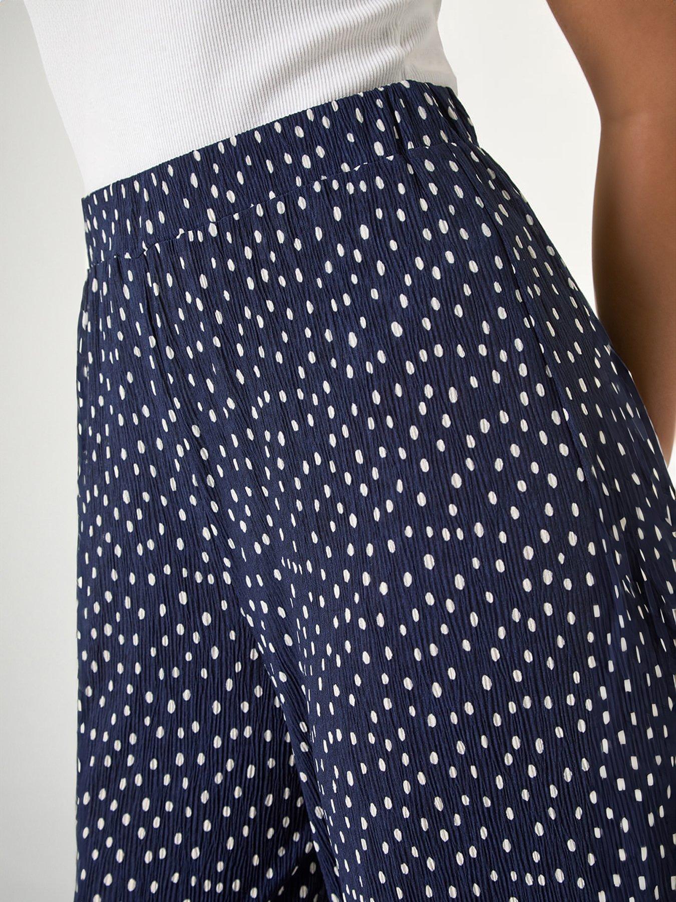  image of roman-spot-print-crinkle-trouser
