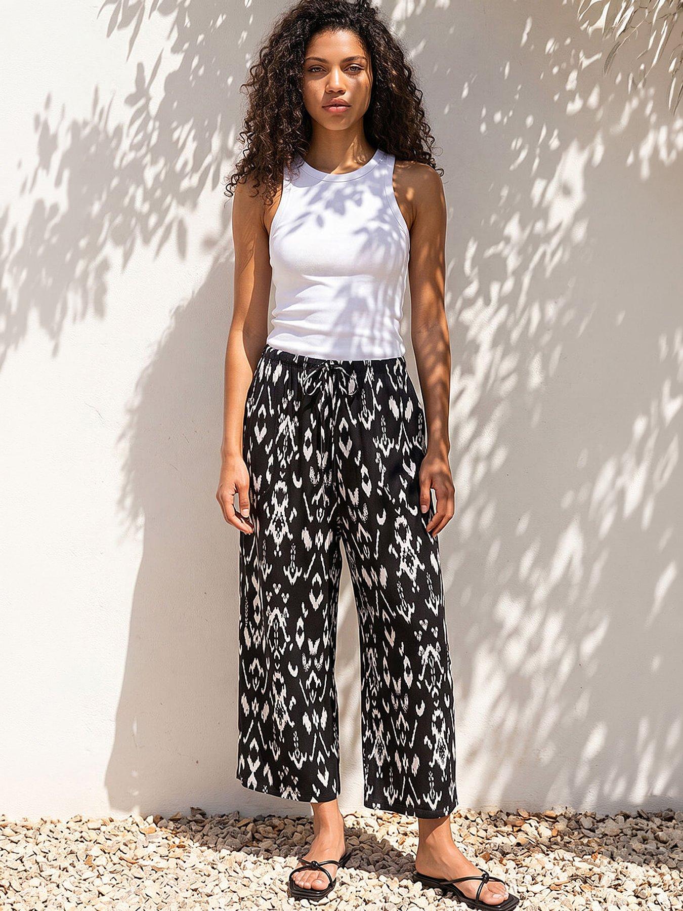 Image 1 of 5 of Roman Petite Aztec Print Stretch Trouser