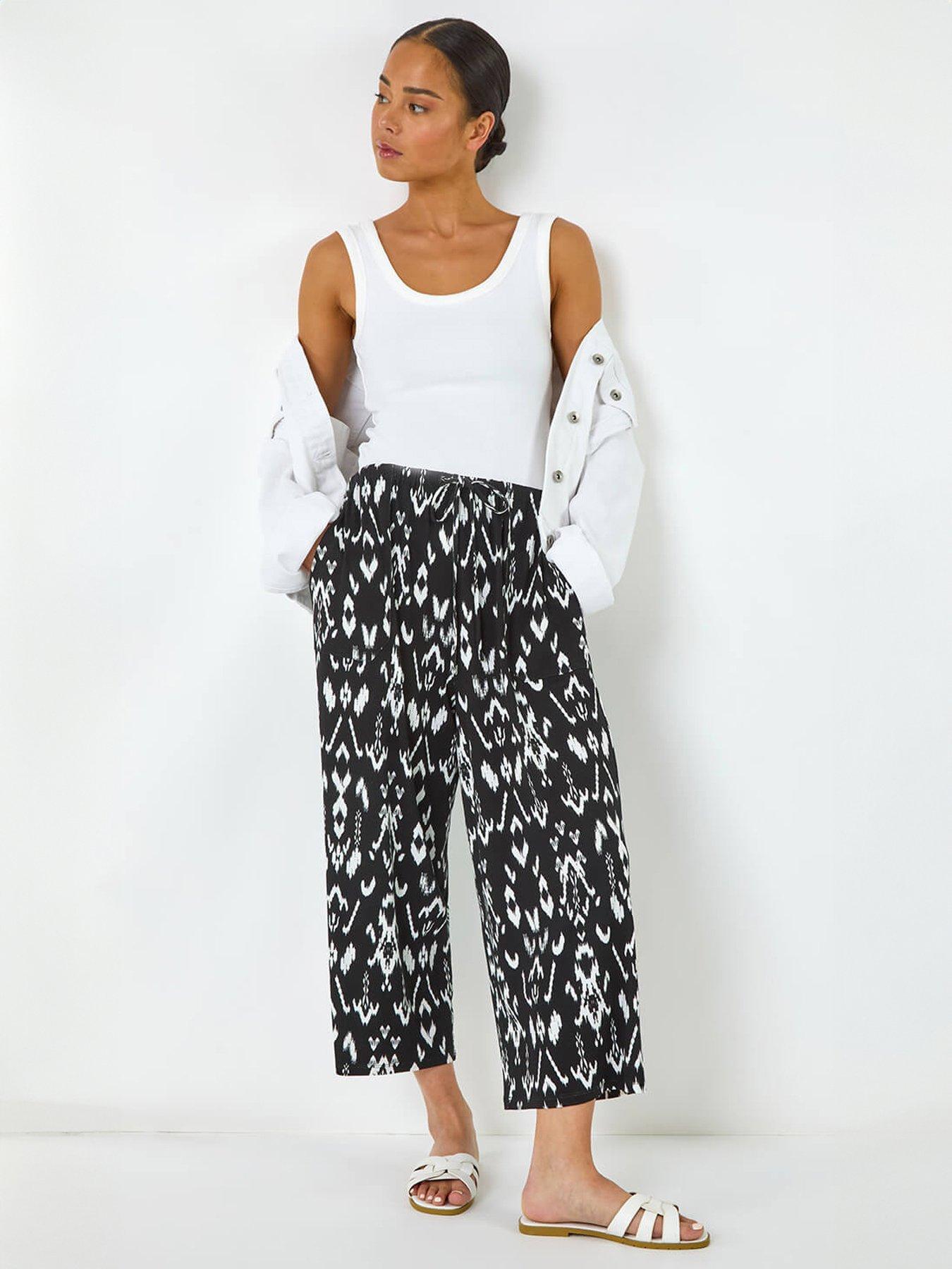 Image 4 of 5 of Roman Petite Aztec Print Stretch Trouser