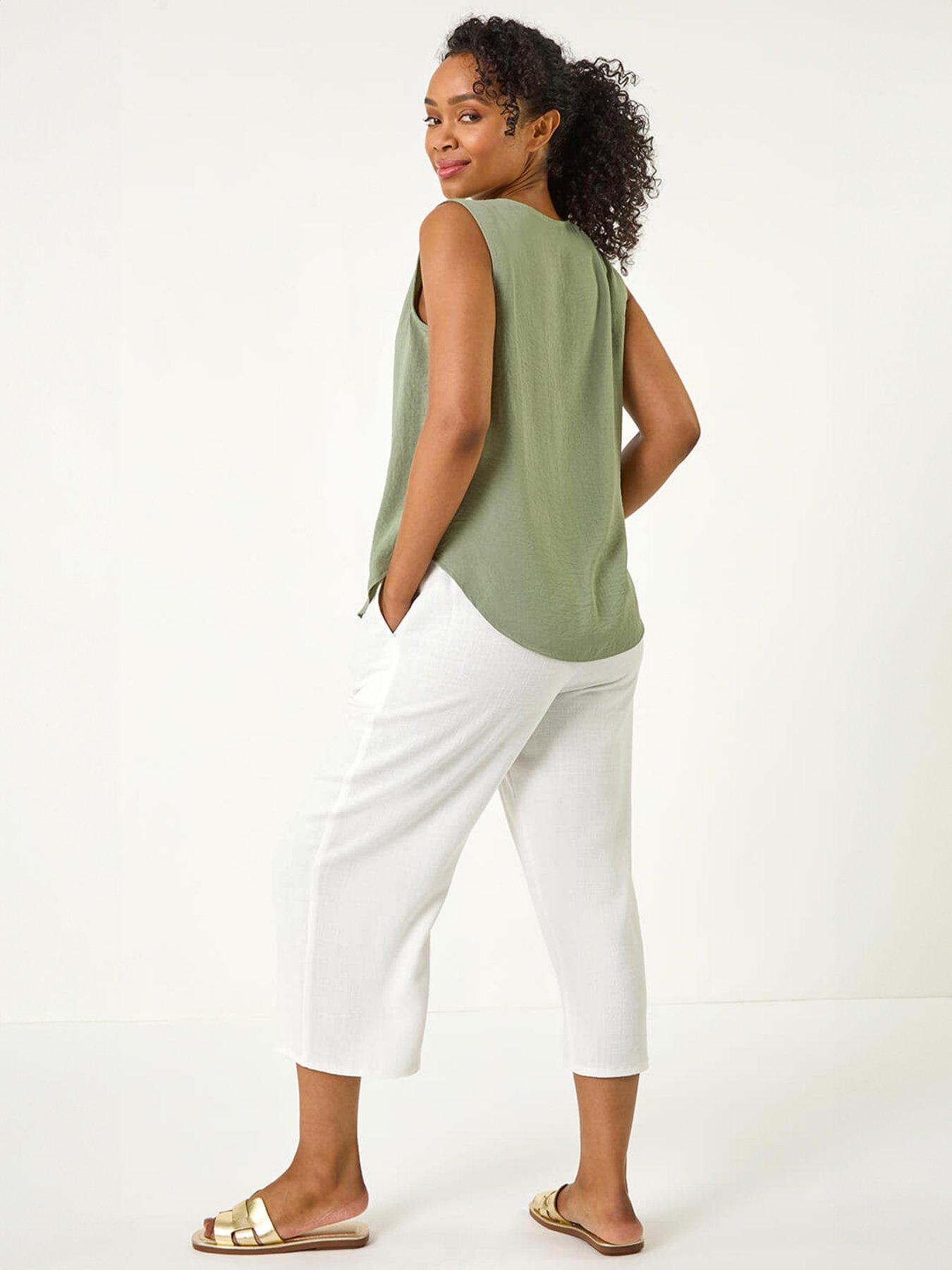 Image 2 of 5 of Roman Petite V-Neck Front Button Blouse