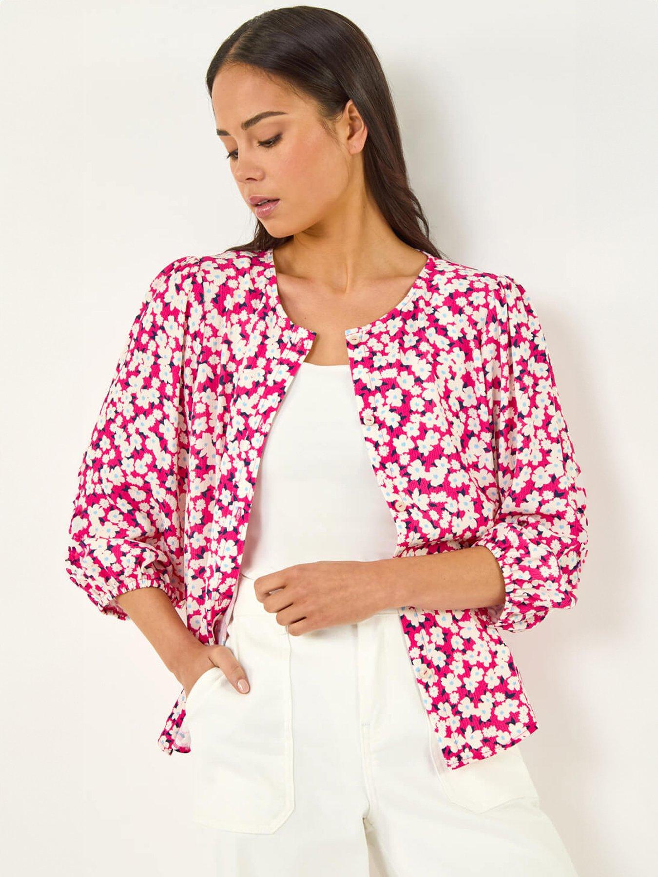  image of roman-petite-ditsy-floral-button-blouse