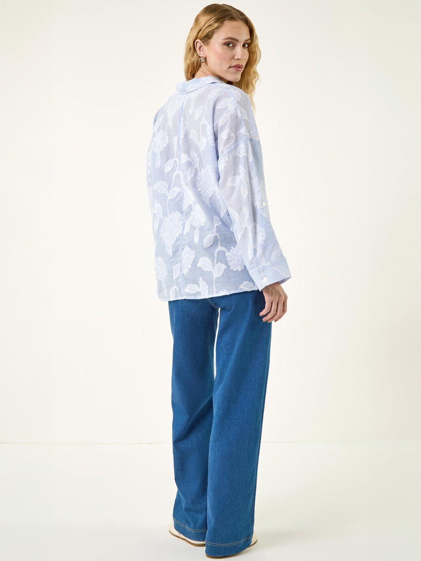 Image 2 of 5 of Roman Floral Jacquard Buttoned Shirt