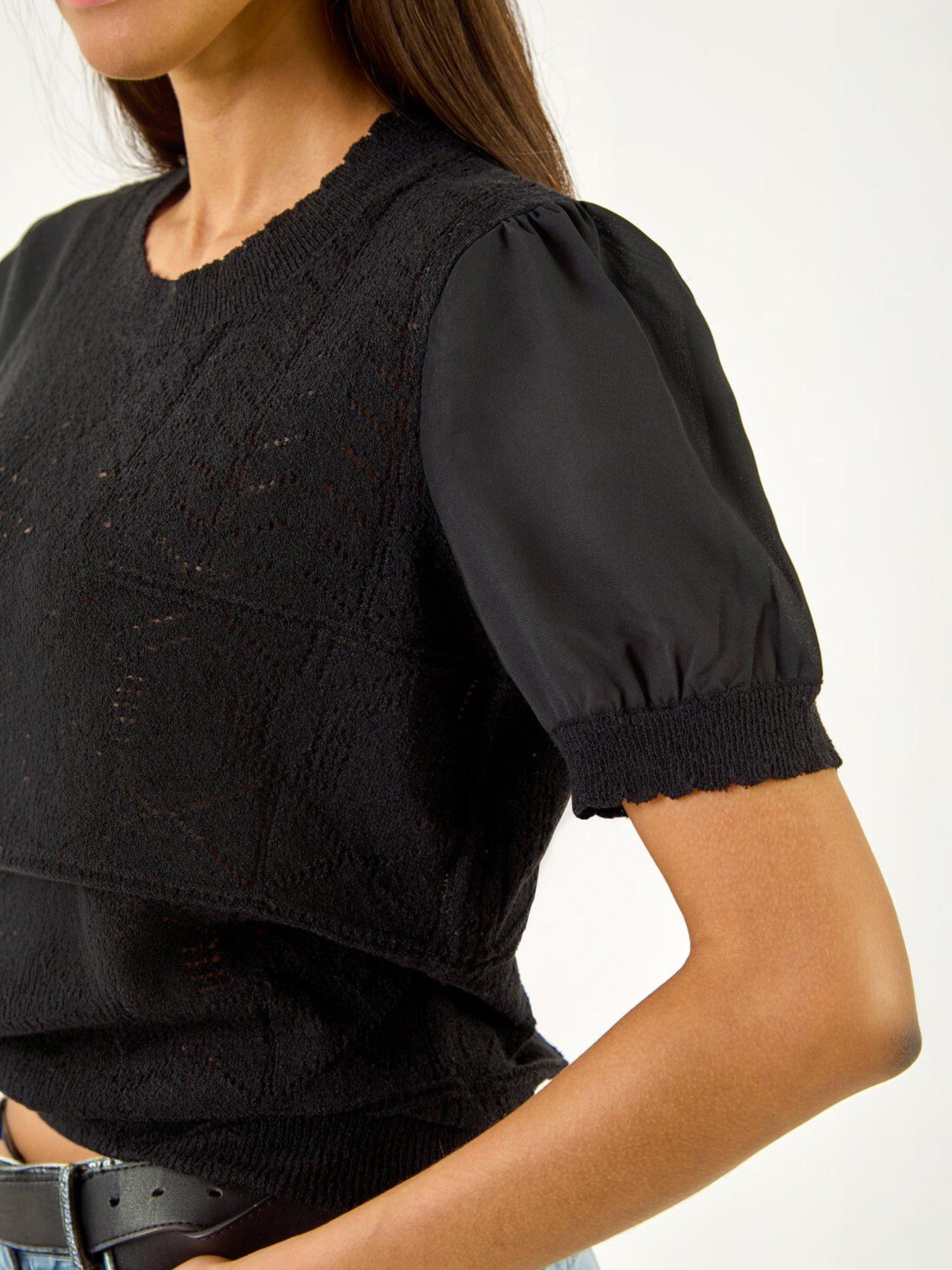  image of roman-pointelle-knitted-top