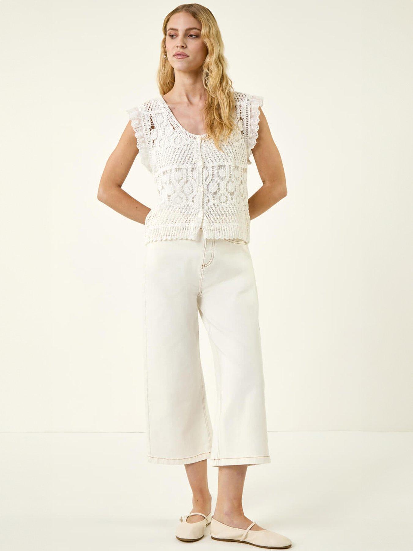 Image 3 of 5 of Roman Crochet Buttoned Waistcoat