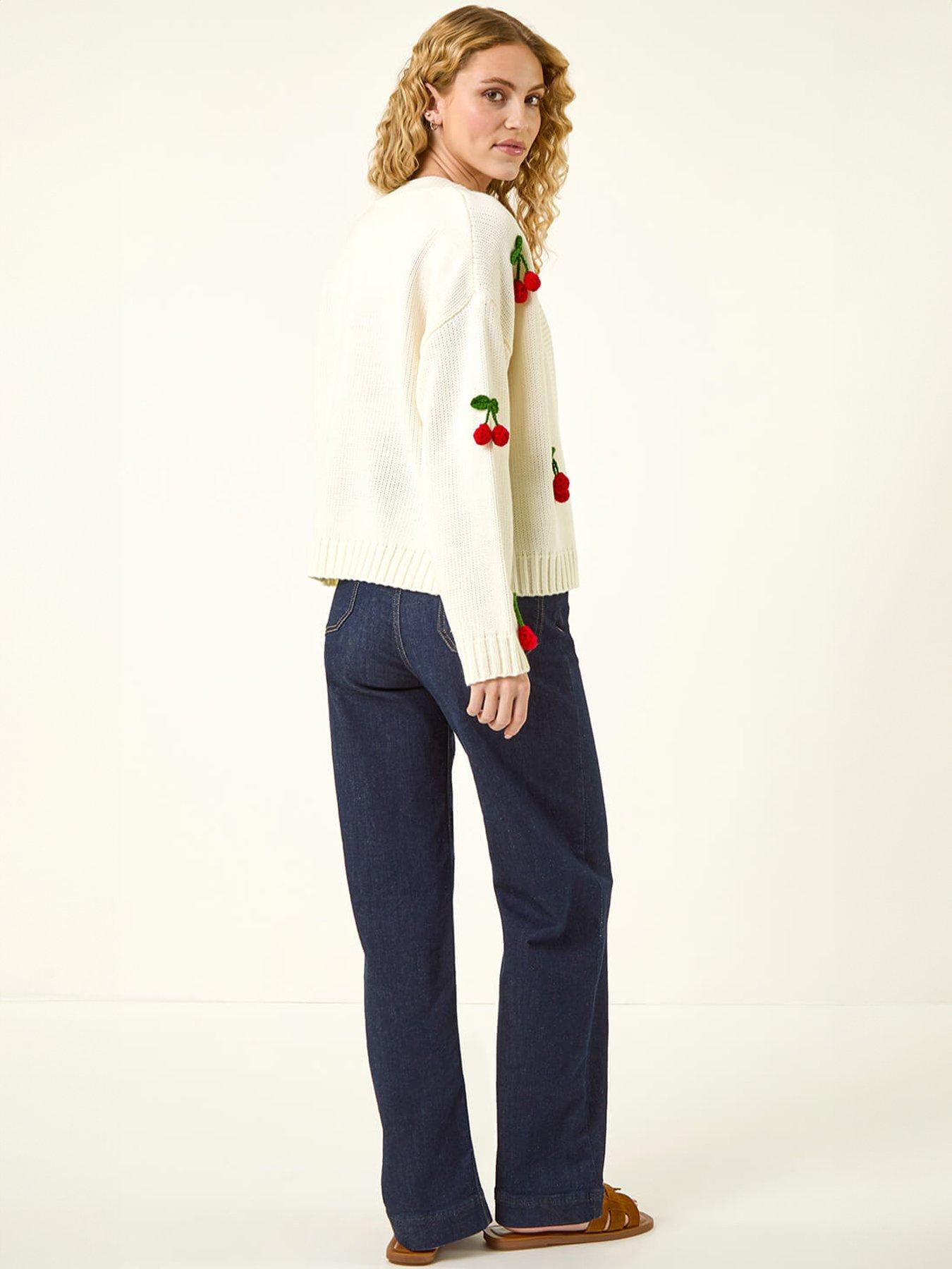  image of roman-crochet-cherry-knit-cardigan