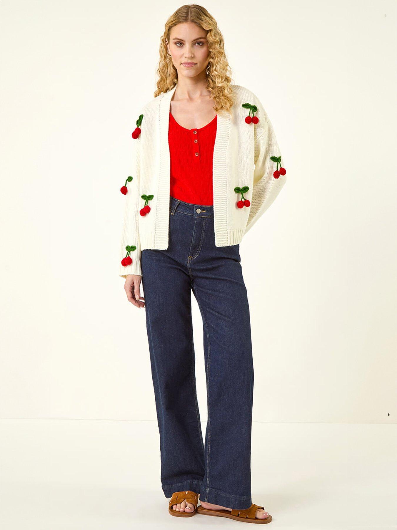  image of roman-crochet-cherry-knit-cardigan