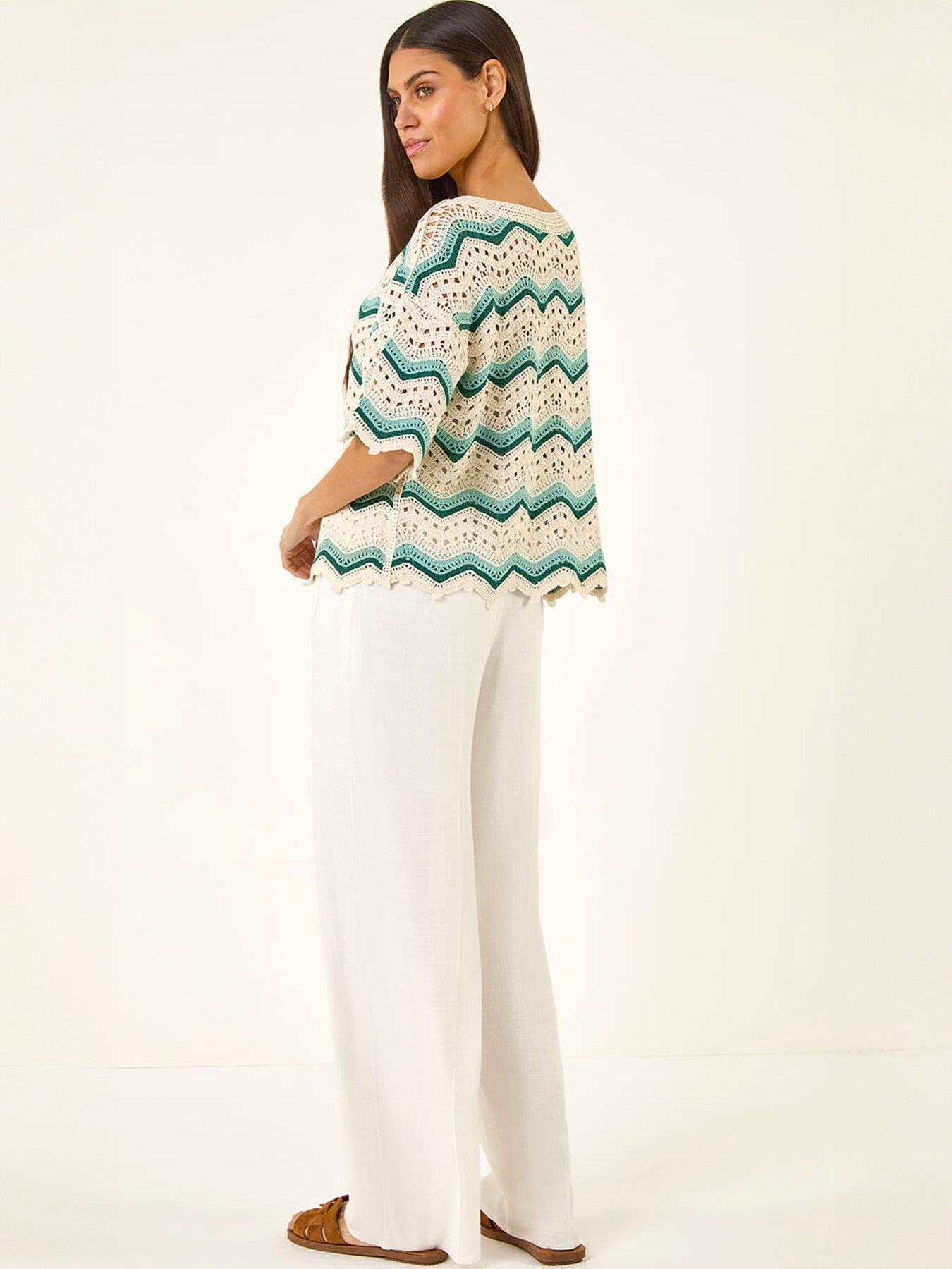 Image 2 of 5 of Roman Crochet Wave Knitted Top