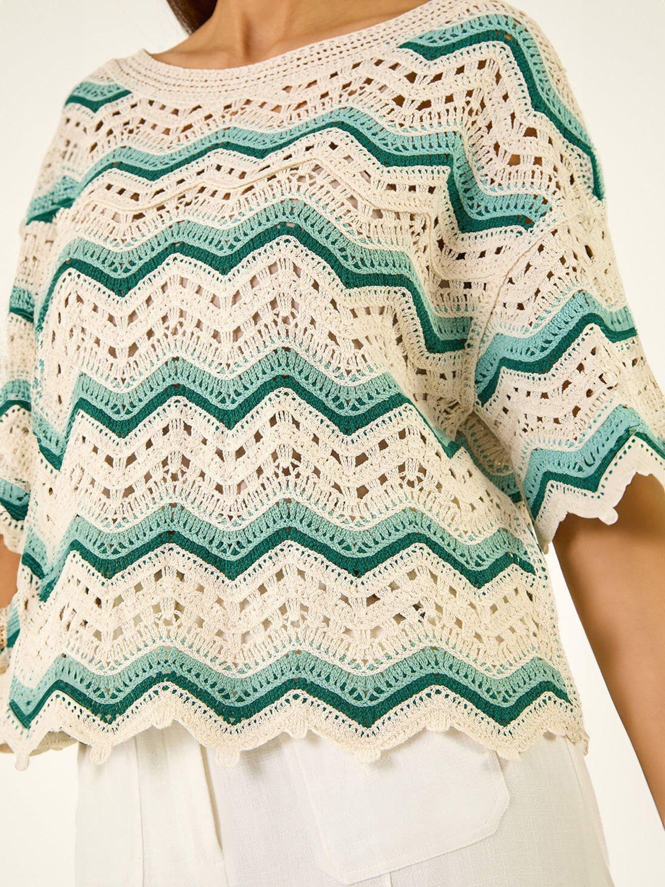 Image 5 of 5 of Roman Crochet Wave Knitted Top
