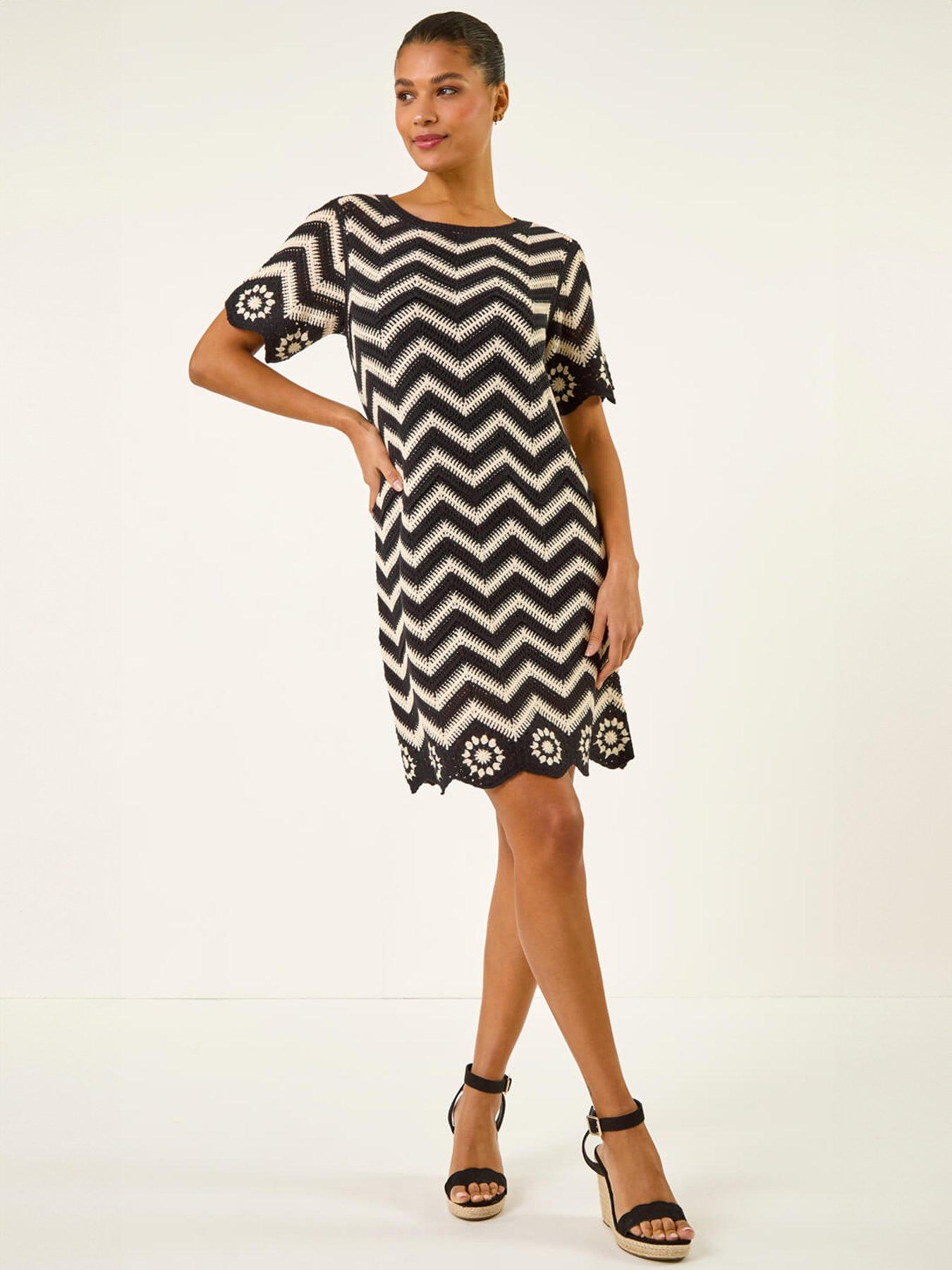  image of roman-zig-zag-crochet-shift-dress