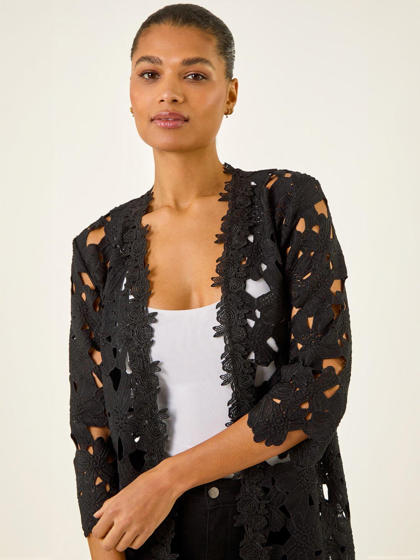  image of roman-crochet-lace-longline-jacket