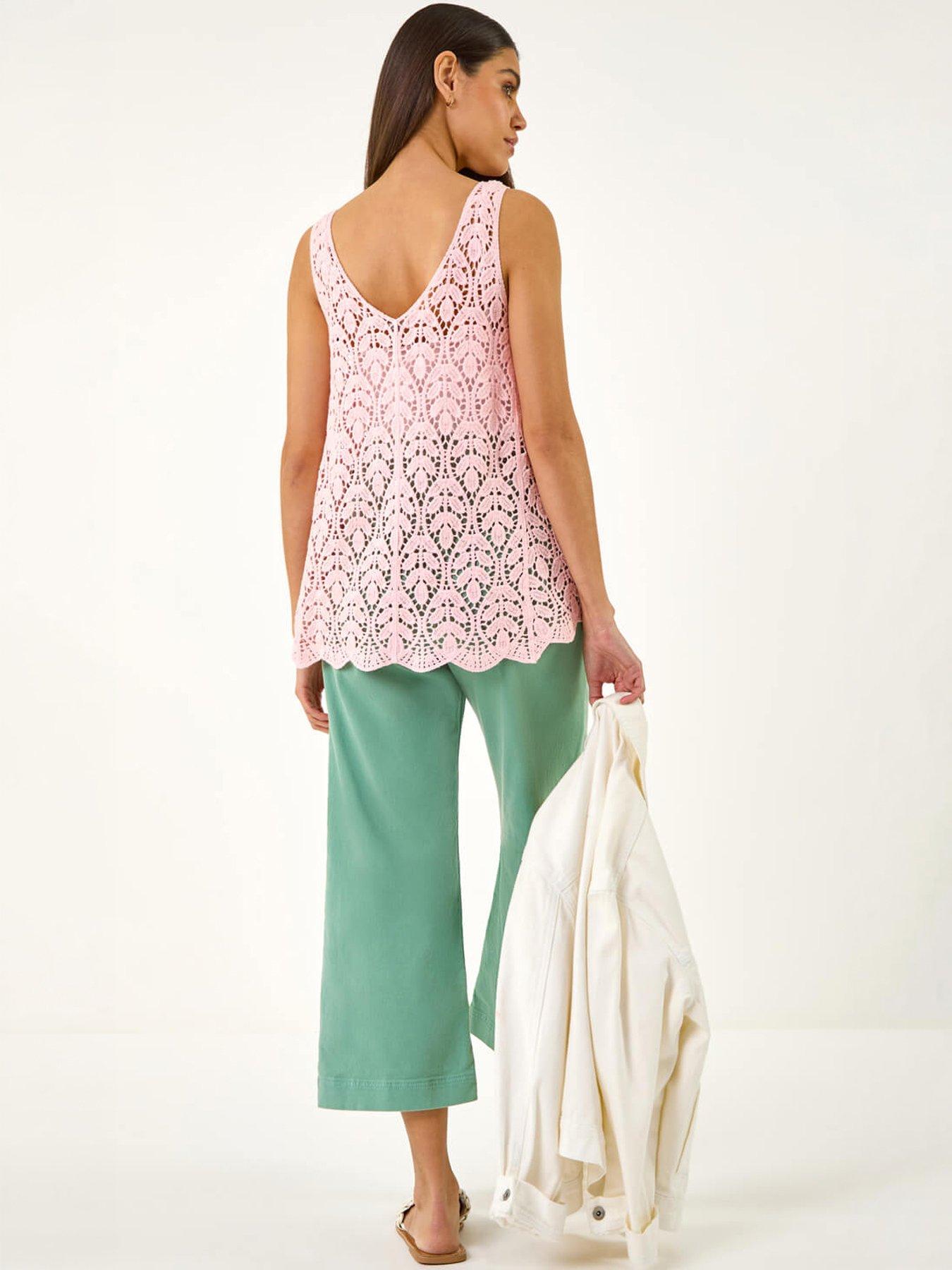  image of roman-crochet-knit-vest-top