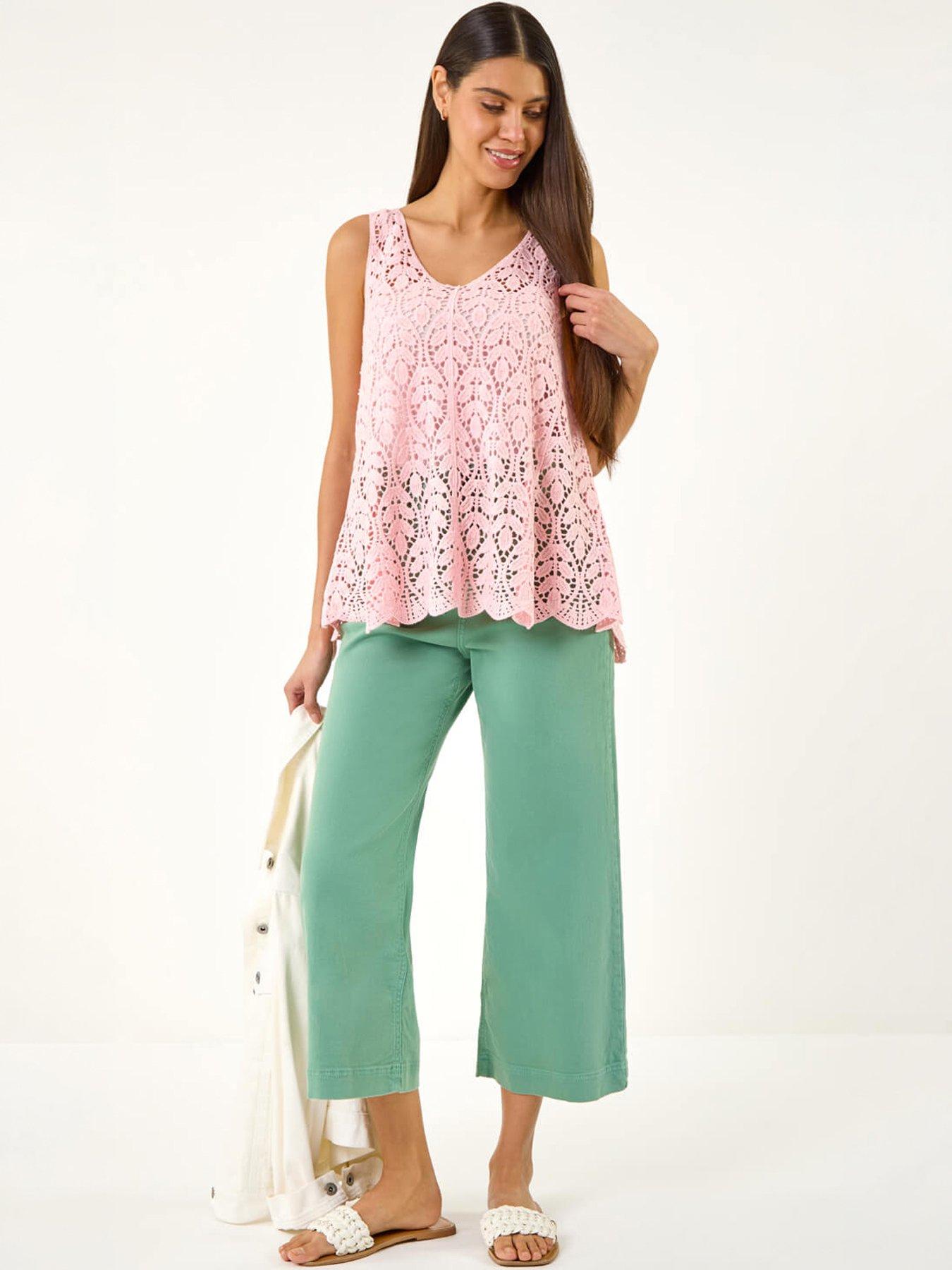  image of roman-crochet-knit-vest-top