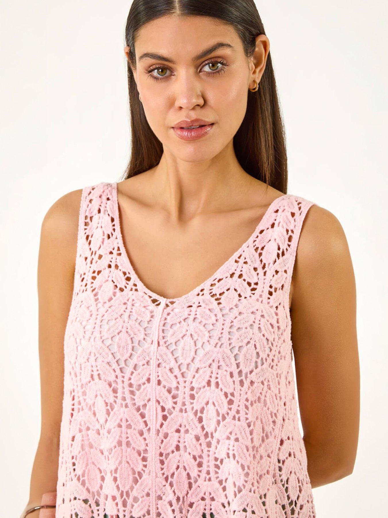  image of roman-crochet-knit-vest-top