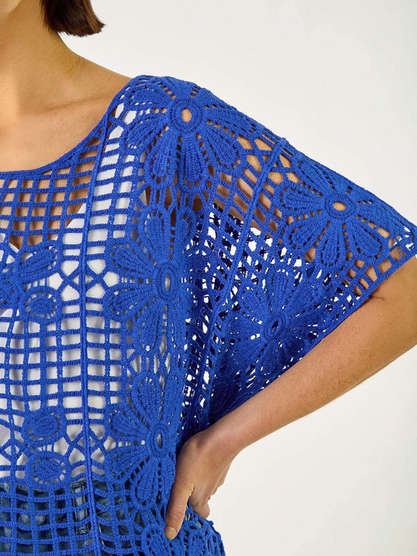 Image 5 of 5 of Roman Floral Crochet Knit Top