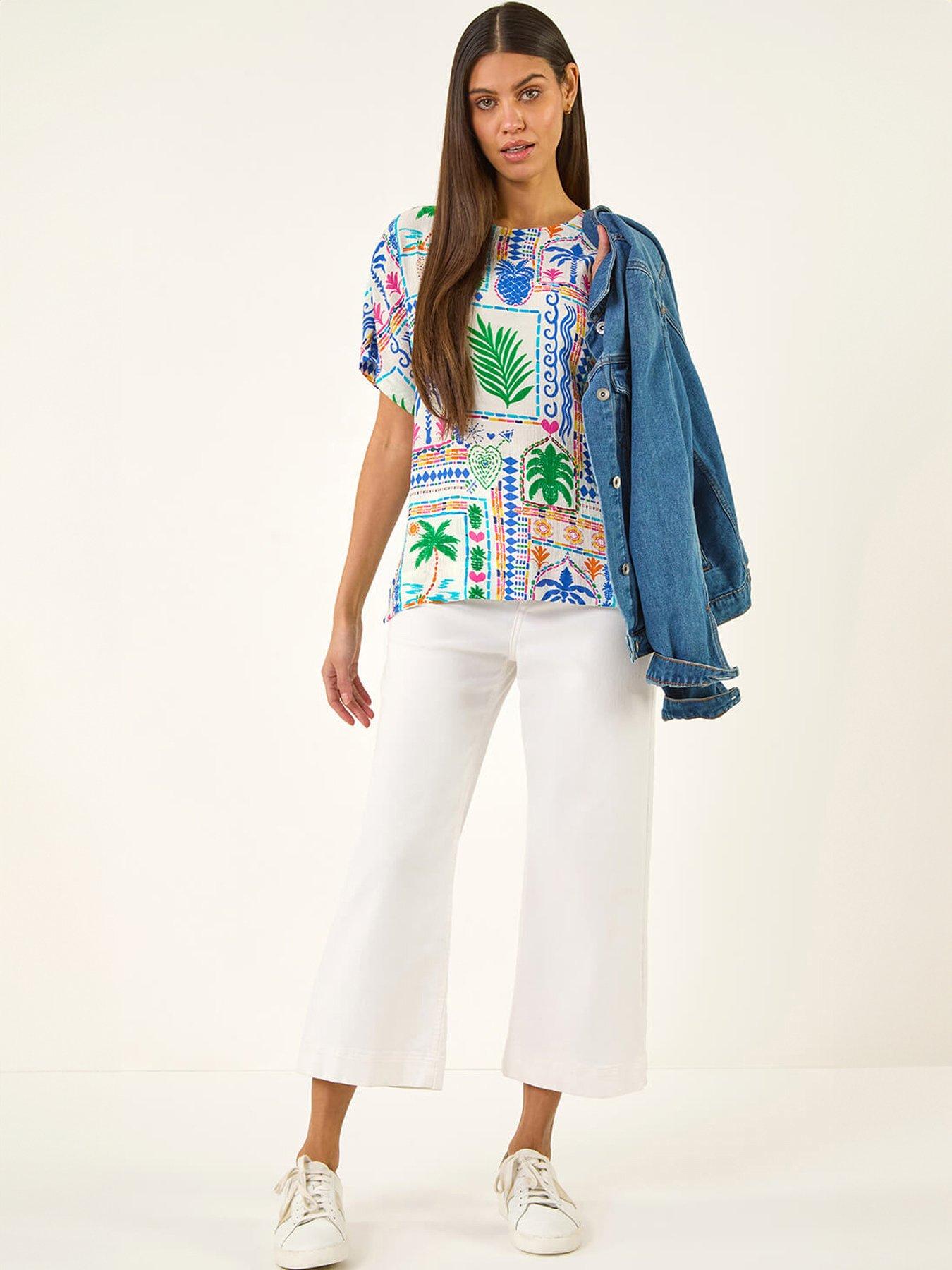 Image 3 of 5 of Roman Patchwork Print Top