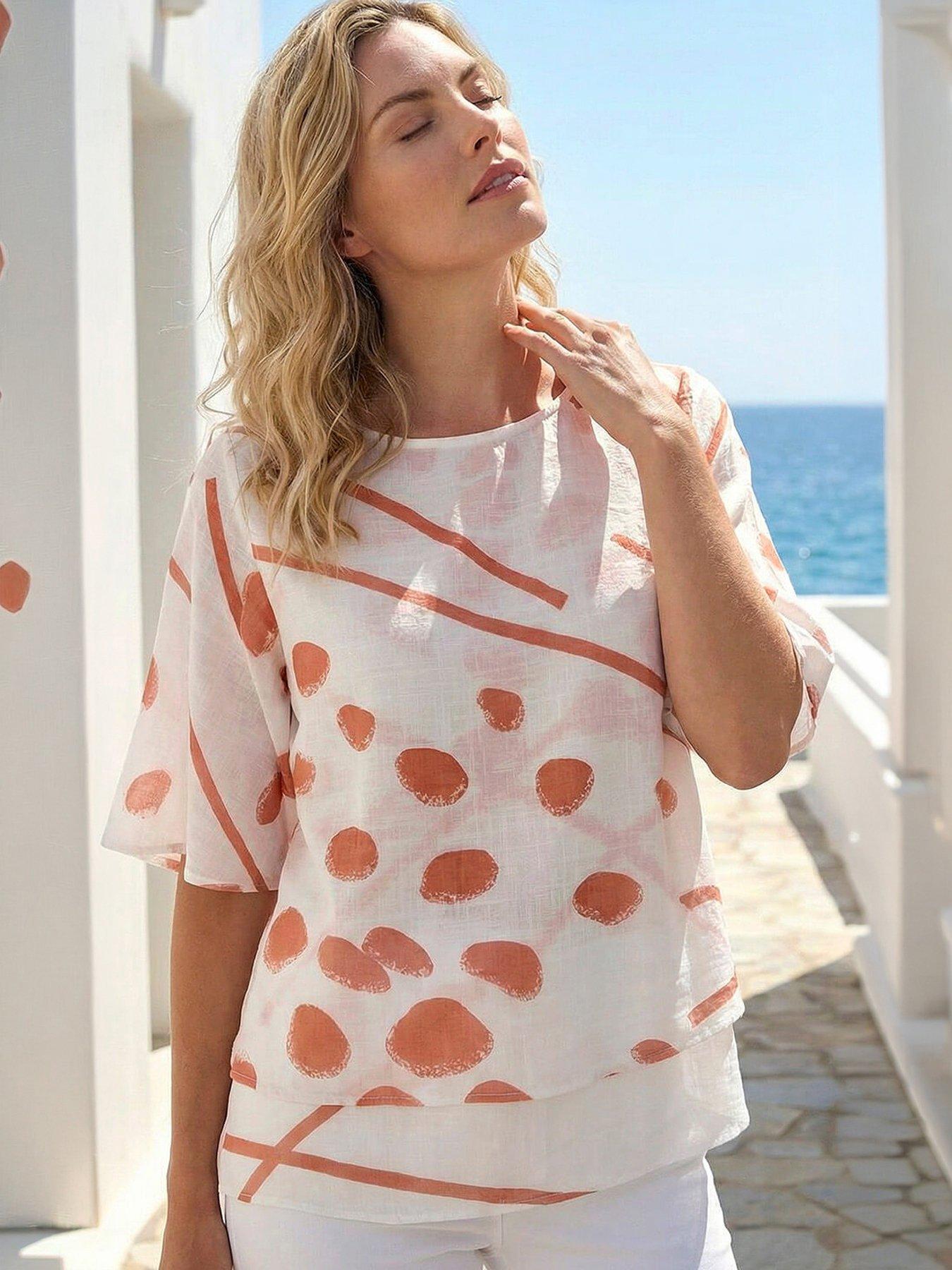 Roman Abstract Layered Tunic Top