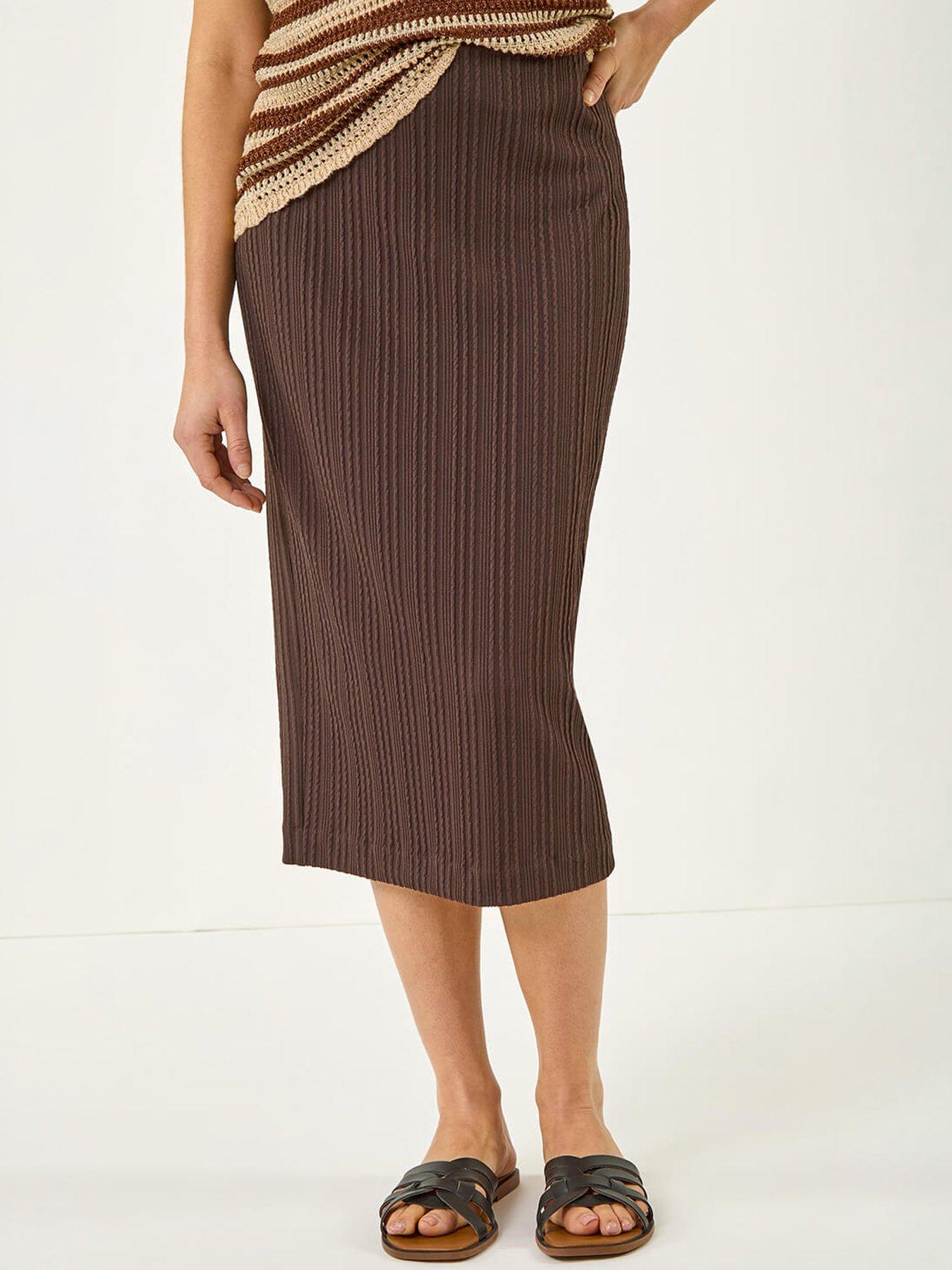 Roman Textured Chevron Stretch Skirt