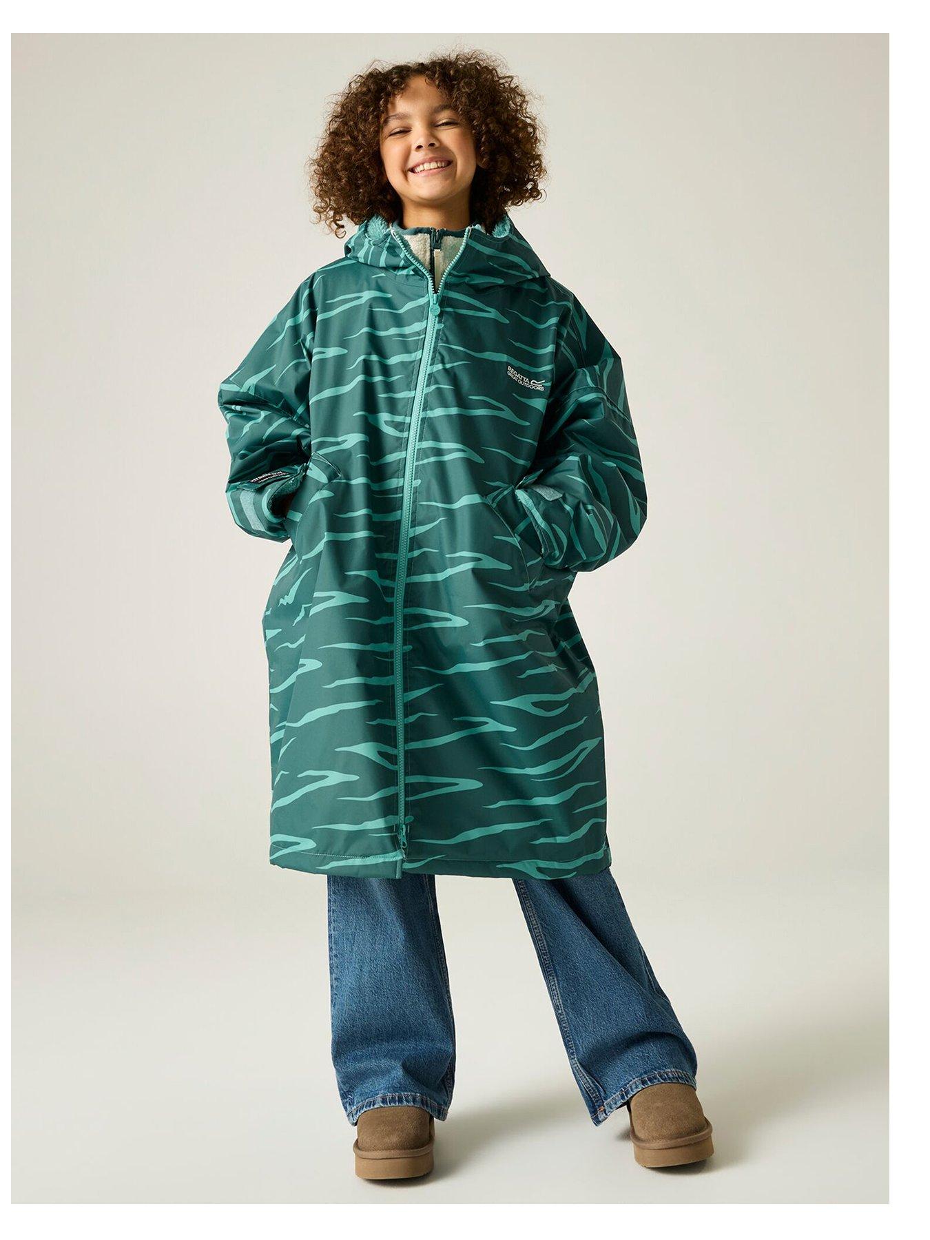Image 3 of 7 of Regatta Junior Waterproof Robe Mediterranean Zebra (Turquoise)