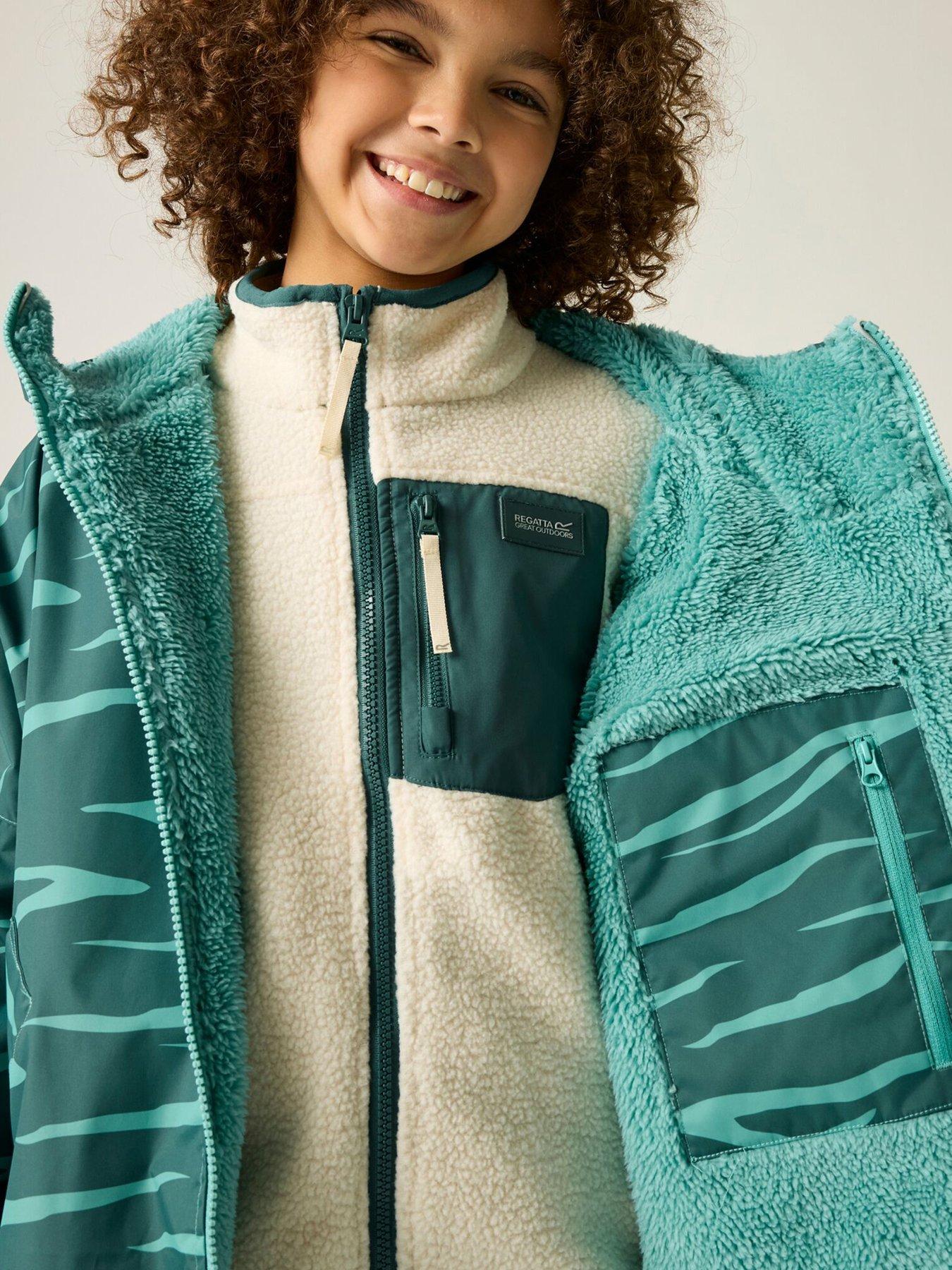Image 5 of 7 of Regatta Junior Waterproof Robe Mediterranean Zebra (Turquoise)