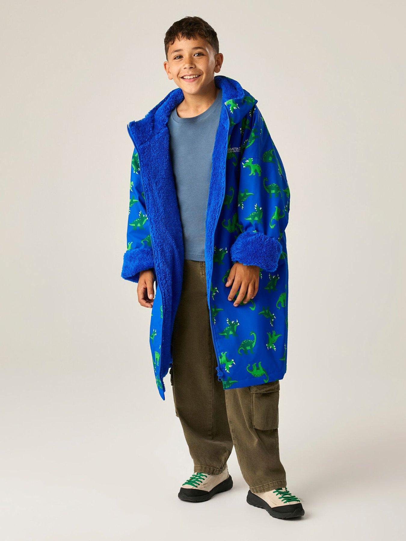 Regatta Junior Waterproof Robe - Olympian Blue Dino