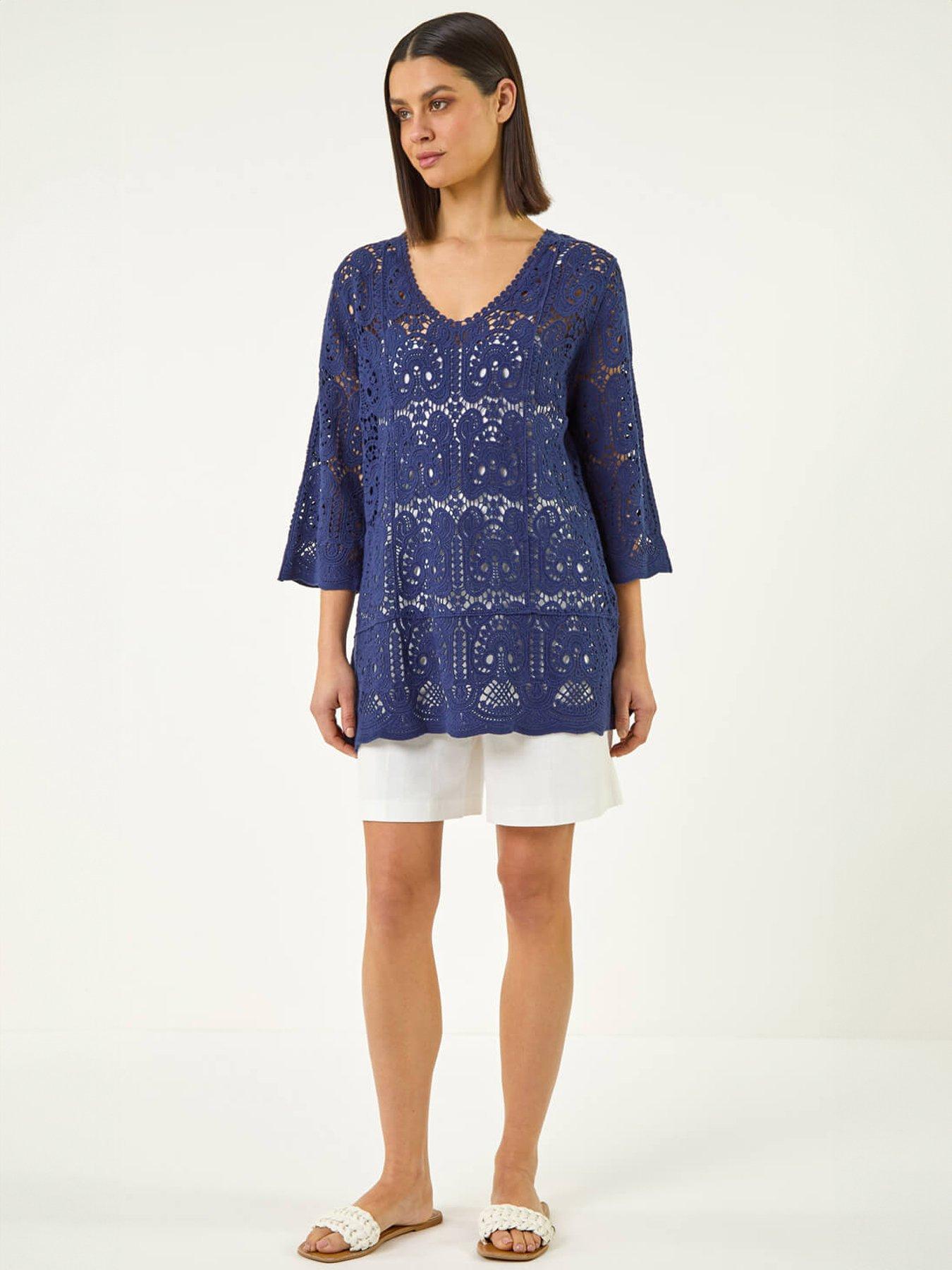 image of roman-cotton-crochet-tunic-top